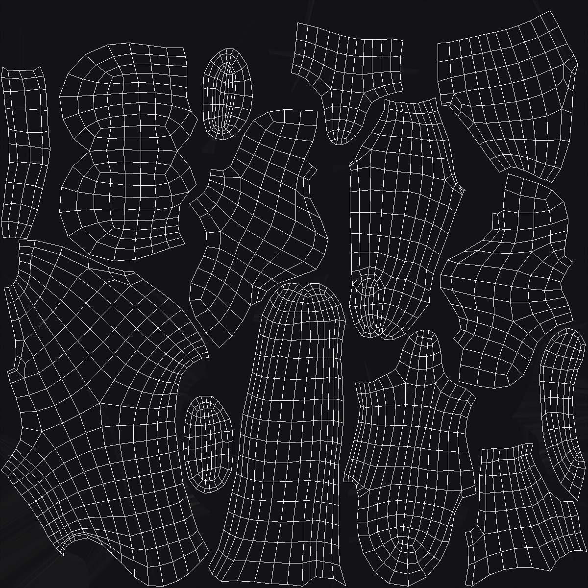 3D Abstract Human Figures Black model
