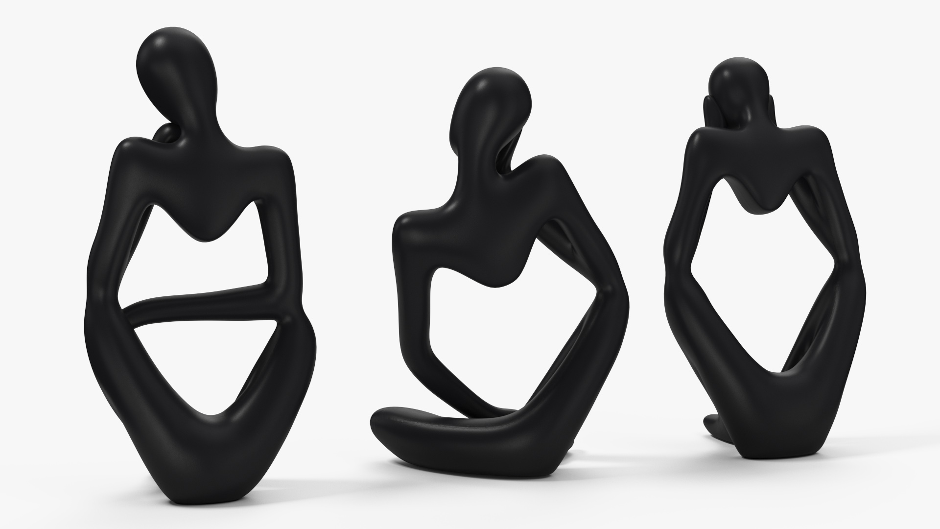 3D Abstract Human Figures Black model