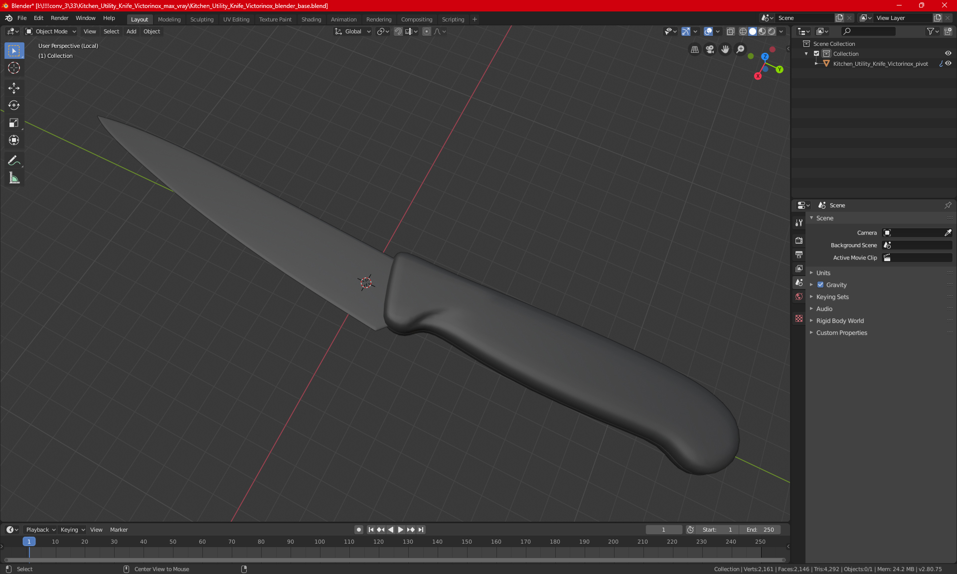 Red Kitchen Chef Pro Knife Victorinox 3D
