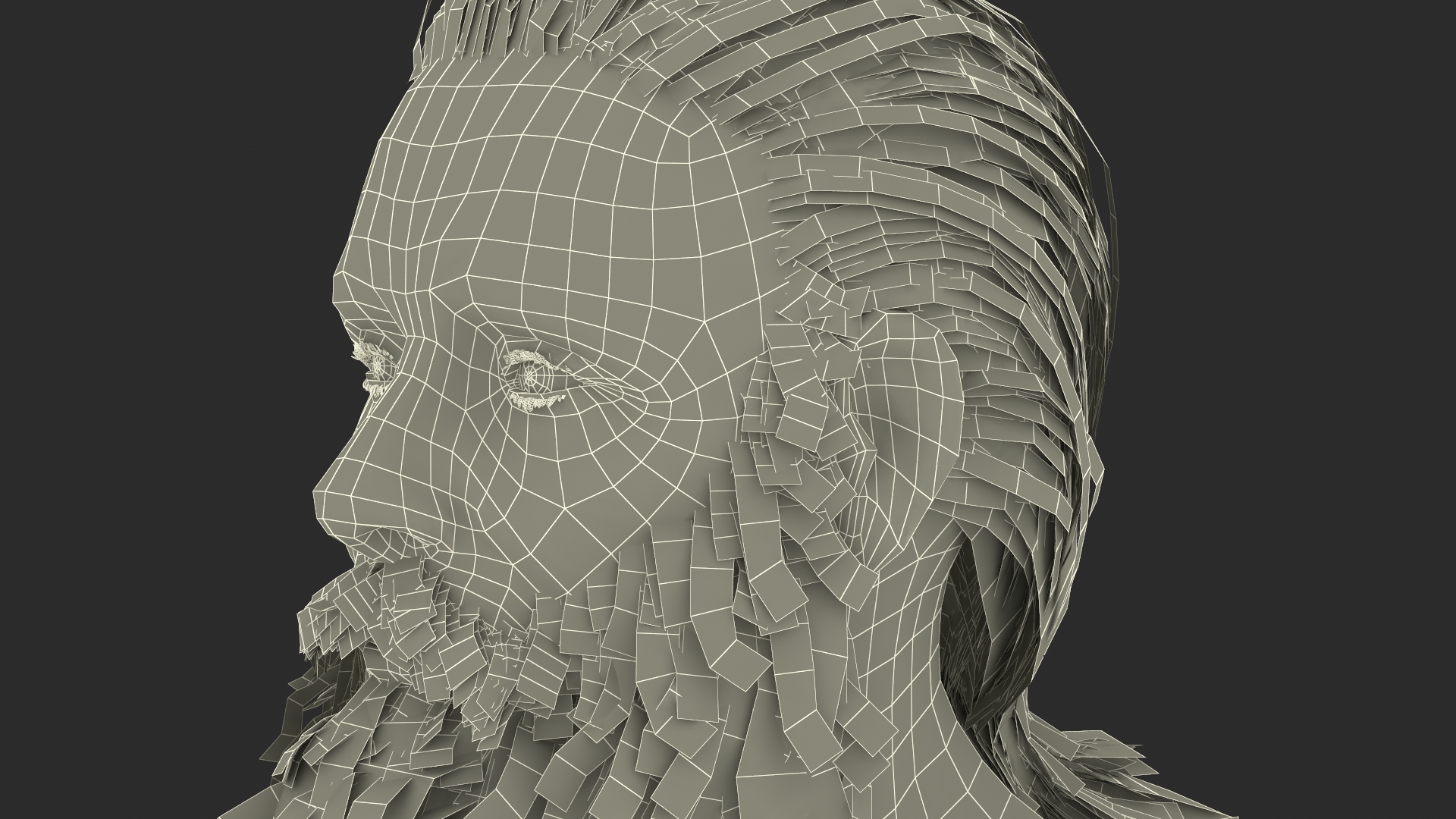 3D Elderly Man Head