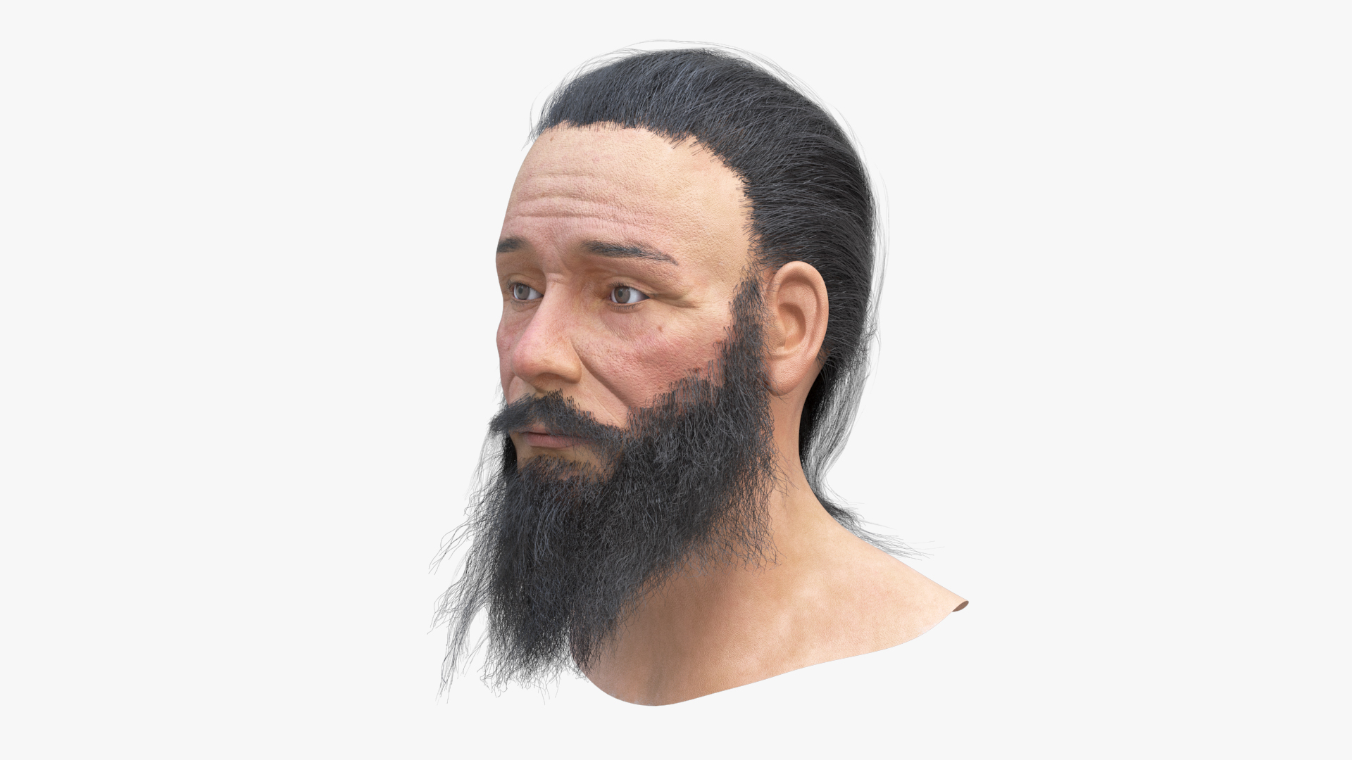 3D Elderly Man Head