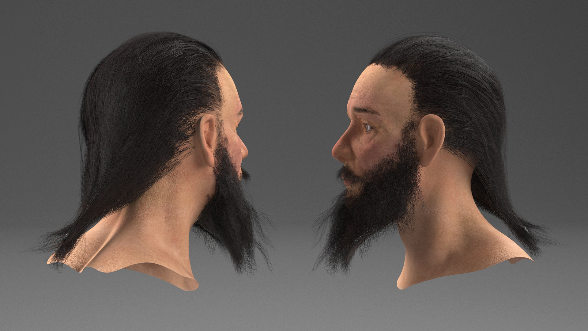 3D Elderly Man Head
