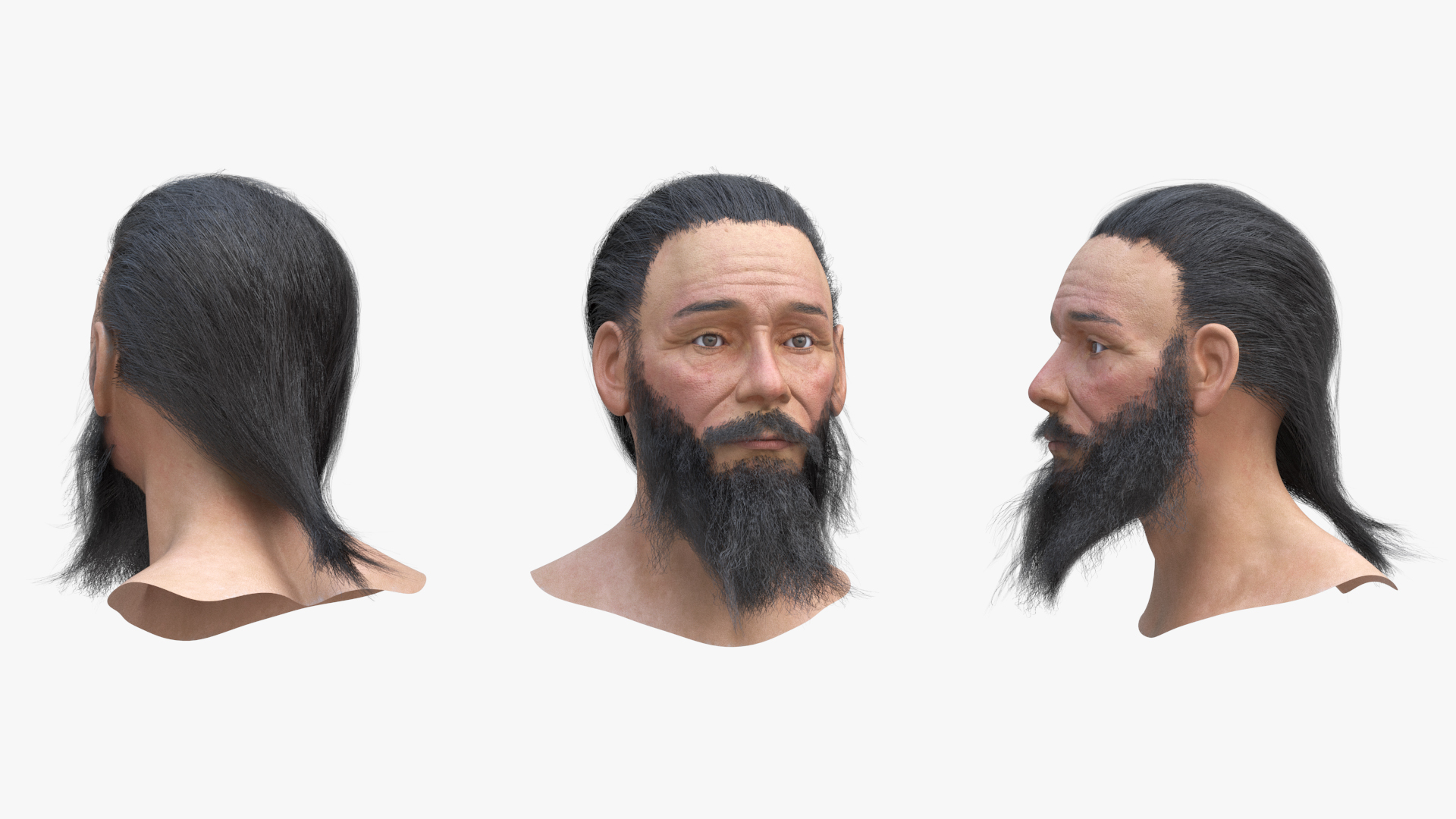 3D Elderly Man Head