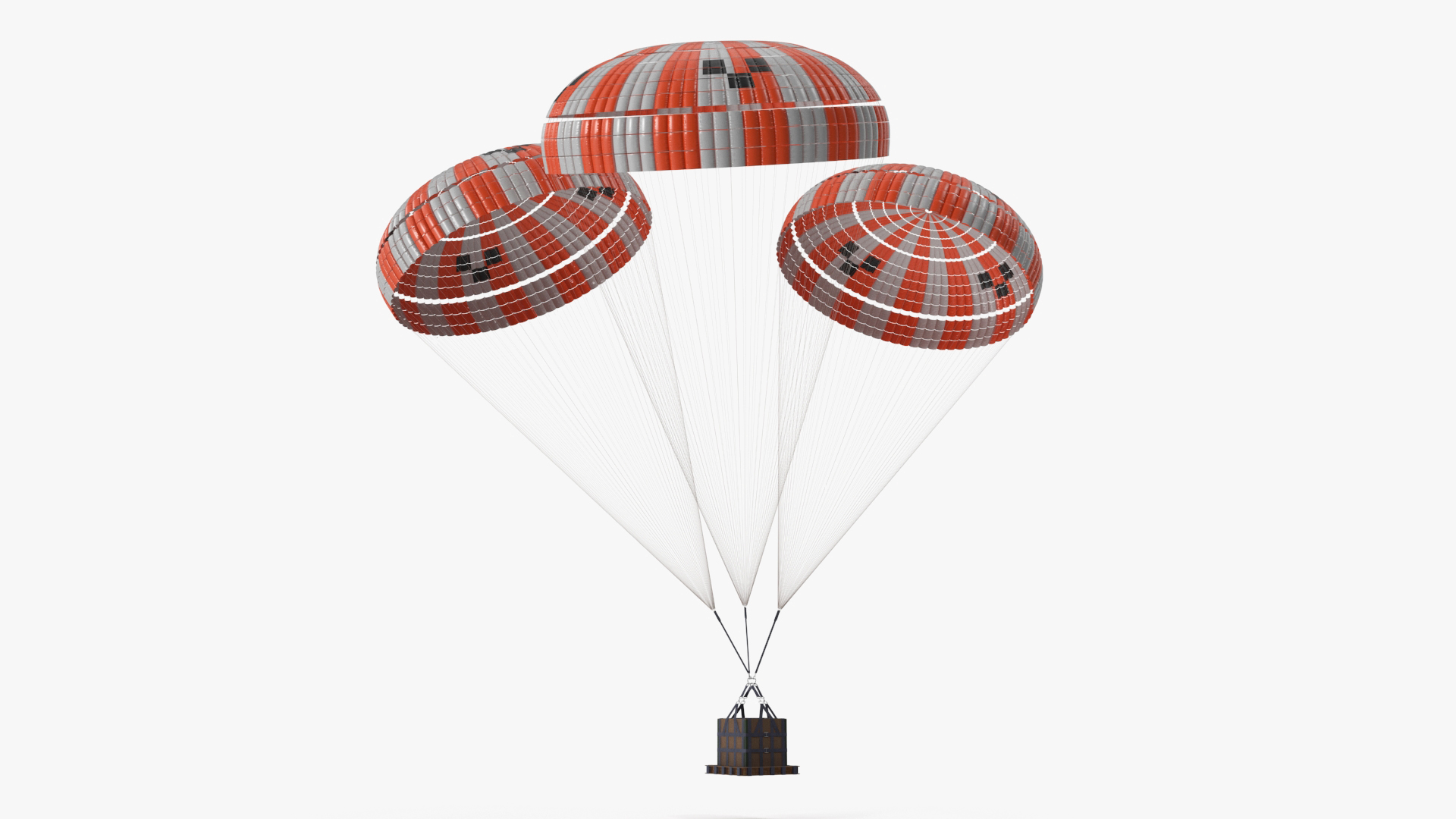 3D Elevating Parachute System Triple for NASA Cargo model
