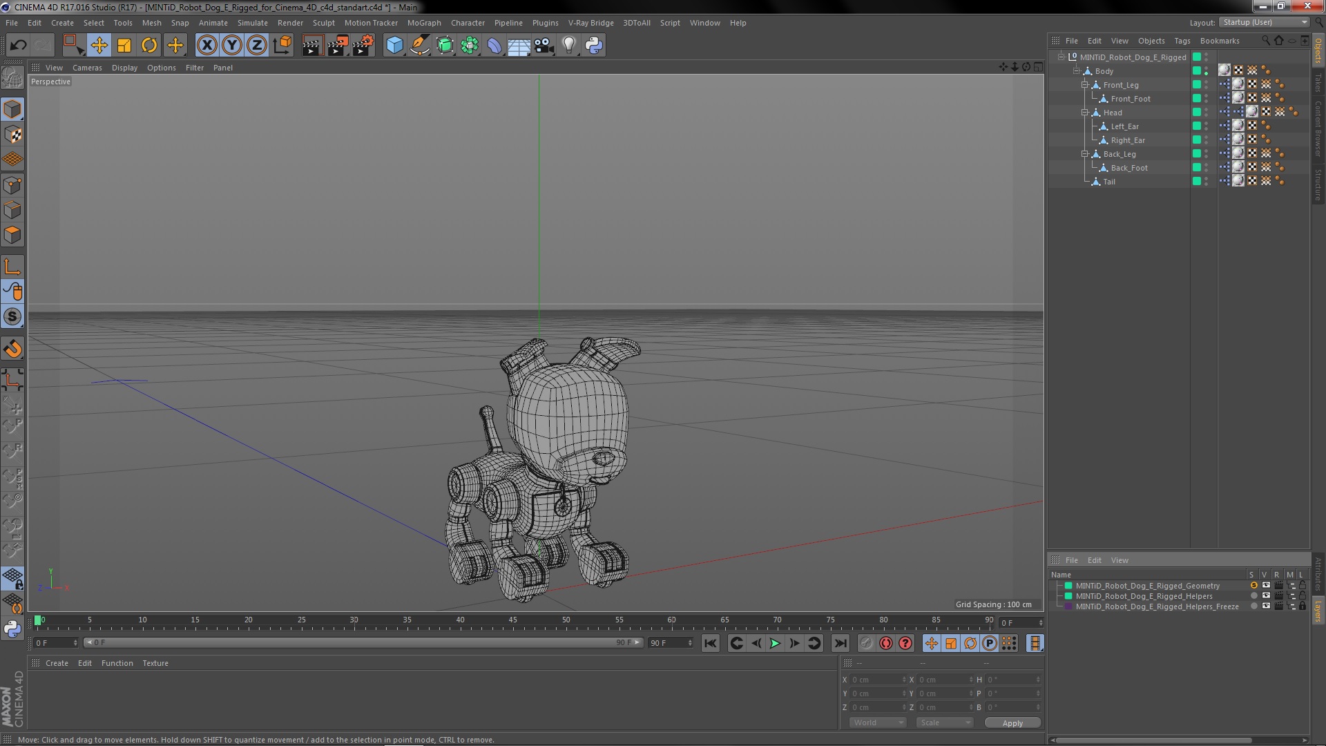 MINTiD Robot Dog E Rigged for Cinema 4D 3D model