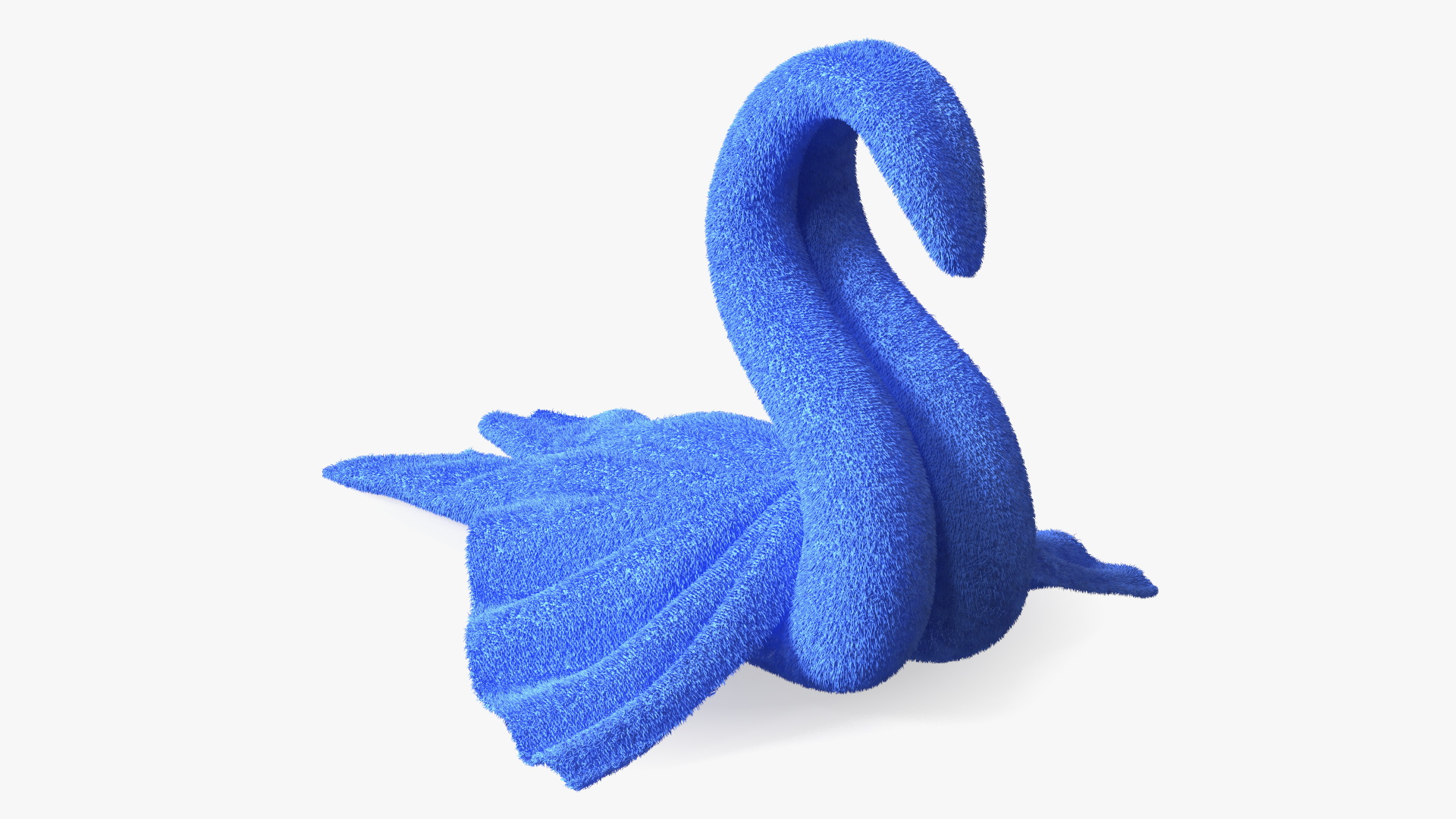Beautiful Towel Blue Swan with Spread Wings Fur 3D