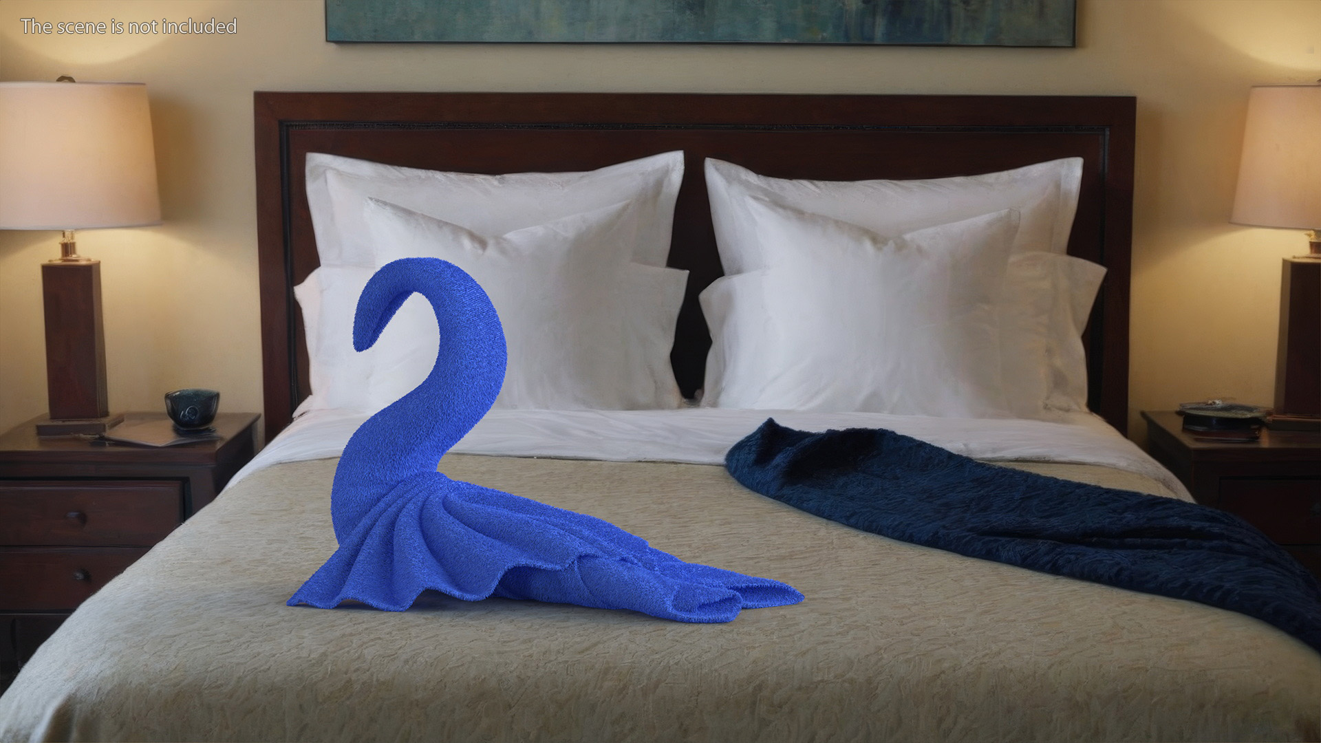 Beautiful Towel Blue Swan with Spread Wings Fur 3D