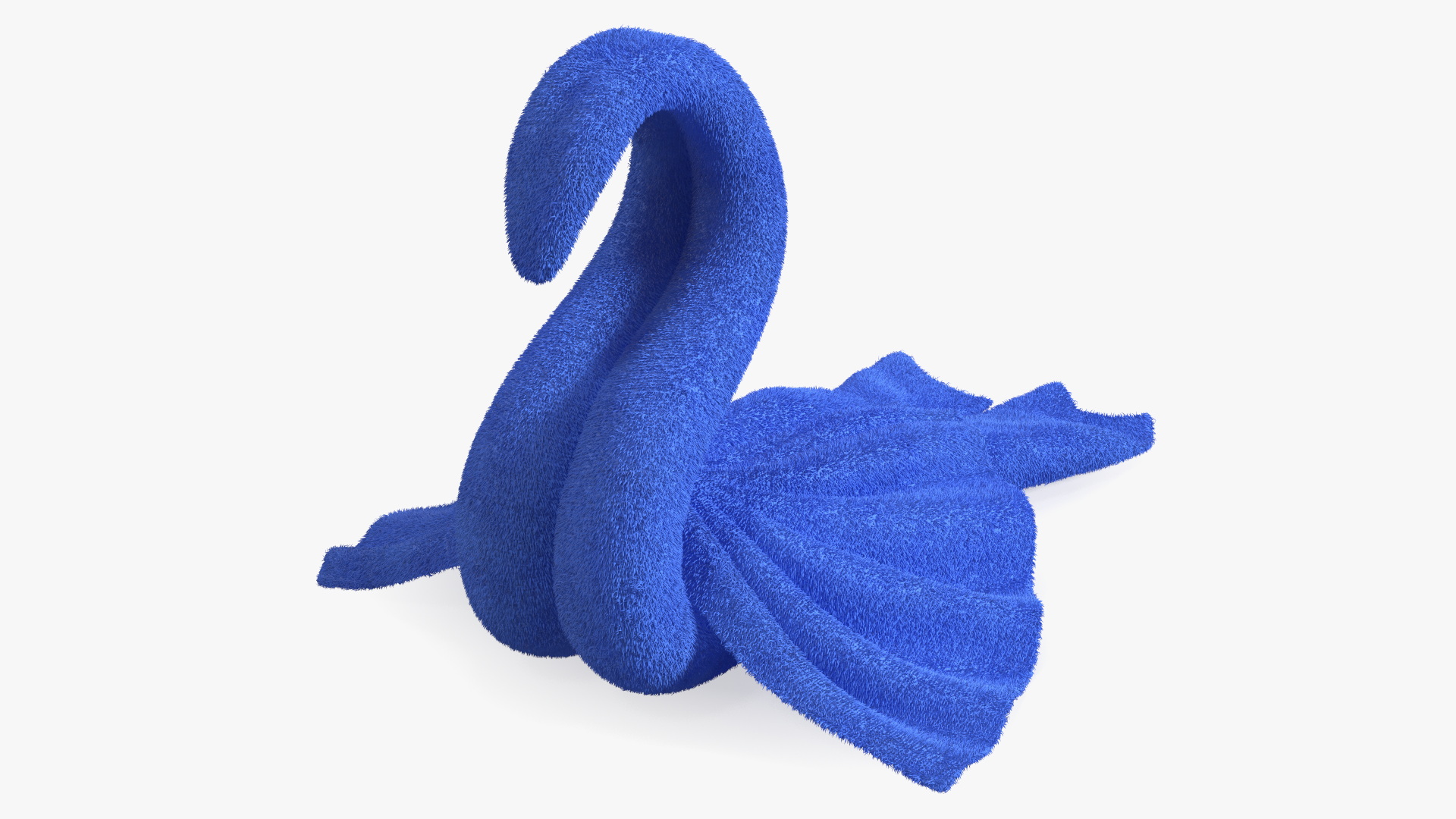 Beautiful Towel Blue Swan with Spread Wings Fur 3D