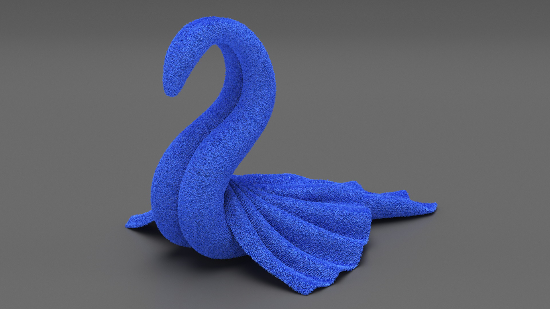 Beautiful Towel Blue Swan with Spread Wings Fur 3D