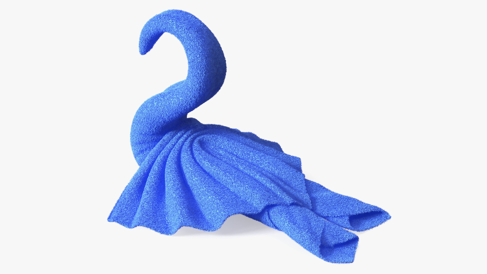 Beautiful Towel Blue Swan with Spread Wings Fur 3D
