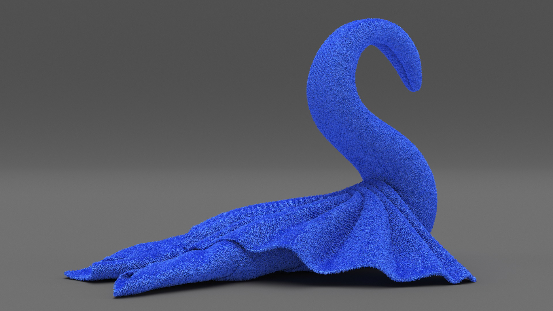 Beautiful Towel Blue Swan with Spread Wings Fur 3D