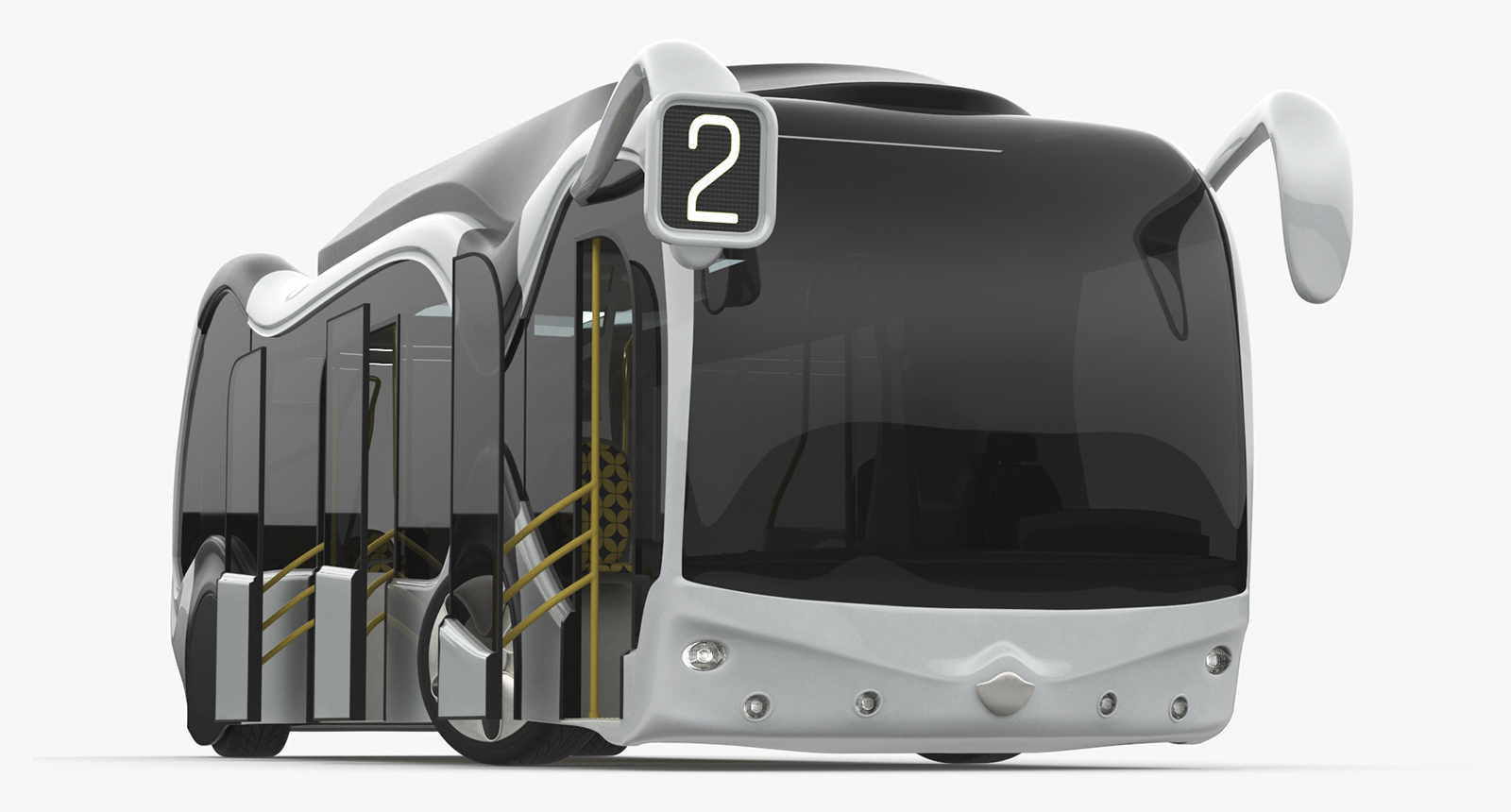 3D Futuristic Electric Bus Concept White Rigged for Cinema 4D model