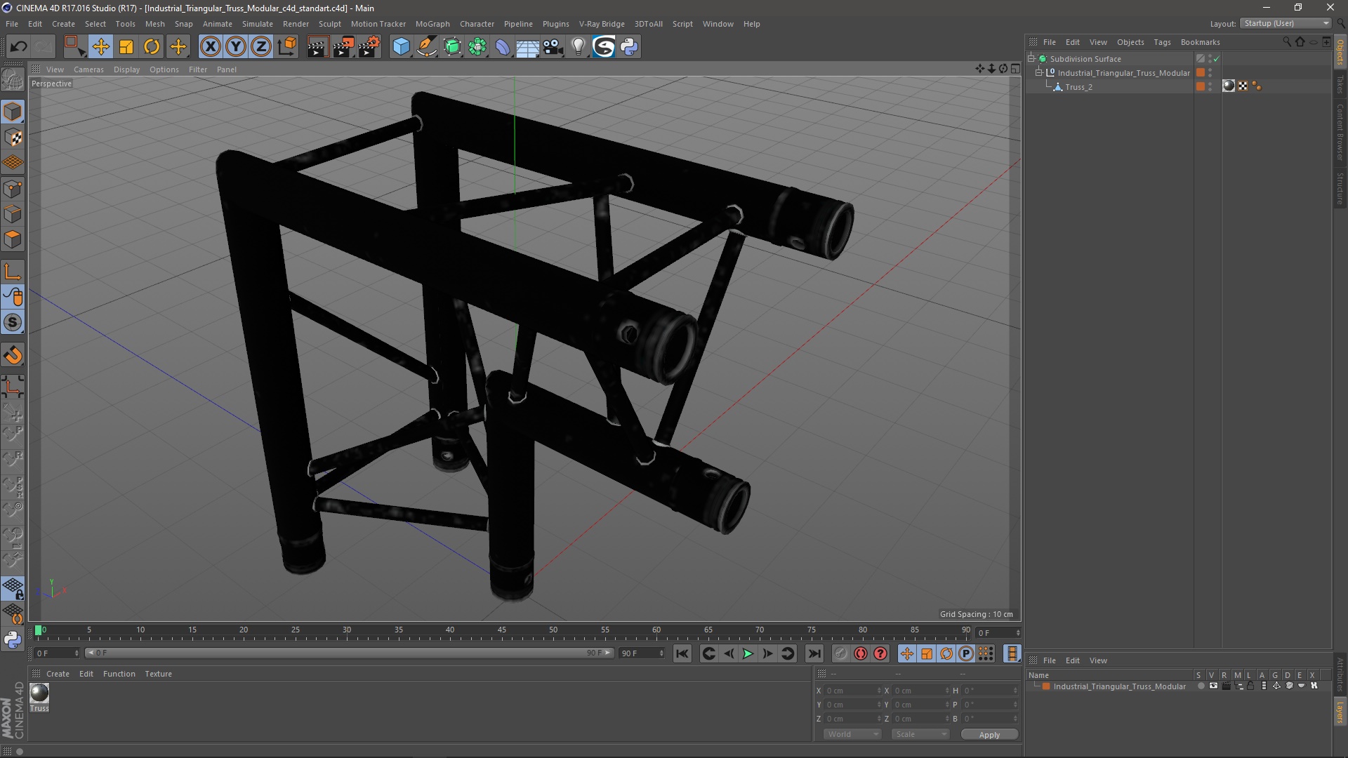 3D model Industrial Triangular Truss Modular