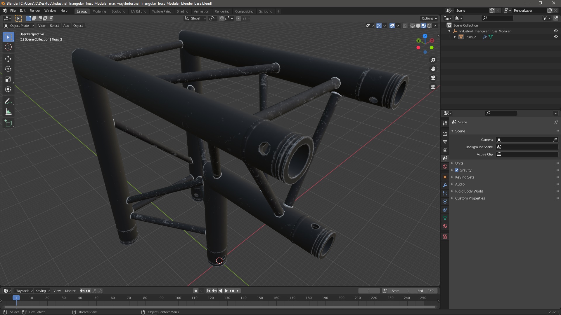 3D model Industrial Triangular Truss Modular