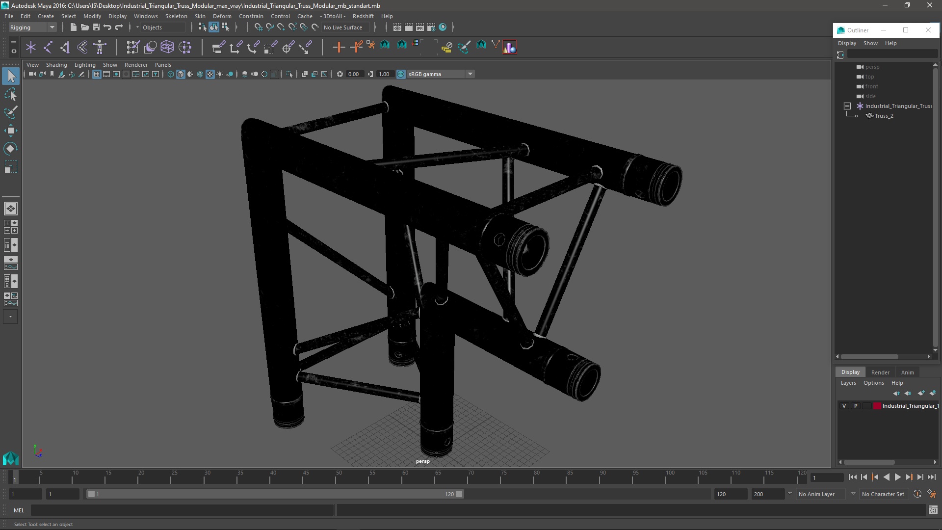 3D model Industrial Triangular Truss Modular