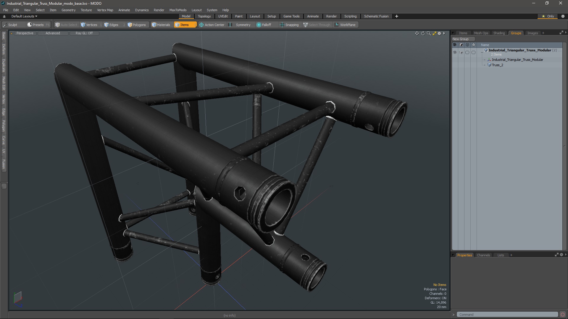 3D model Industrial Triangular Truss Modular