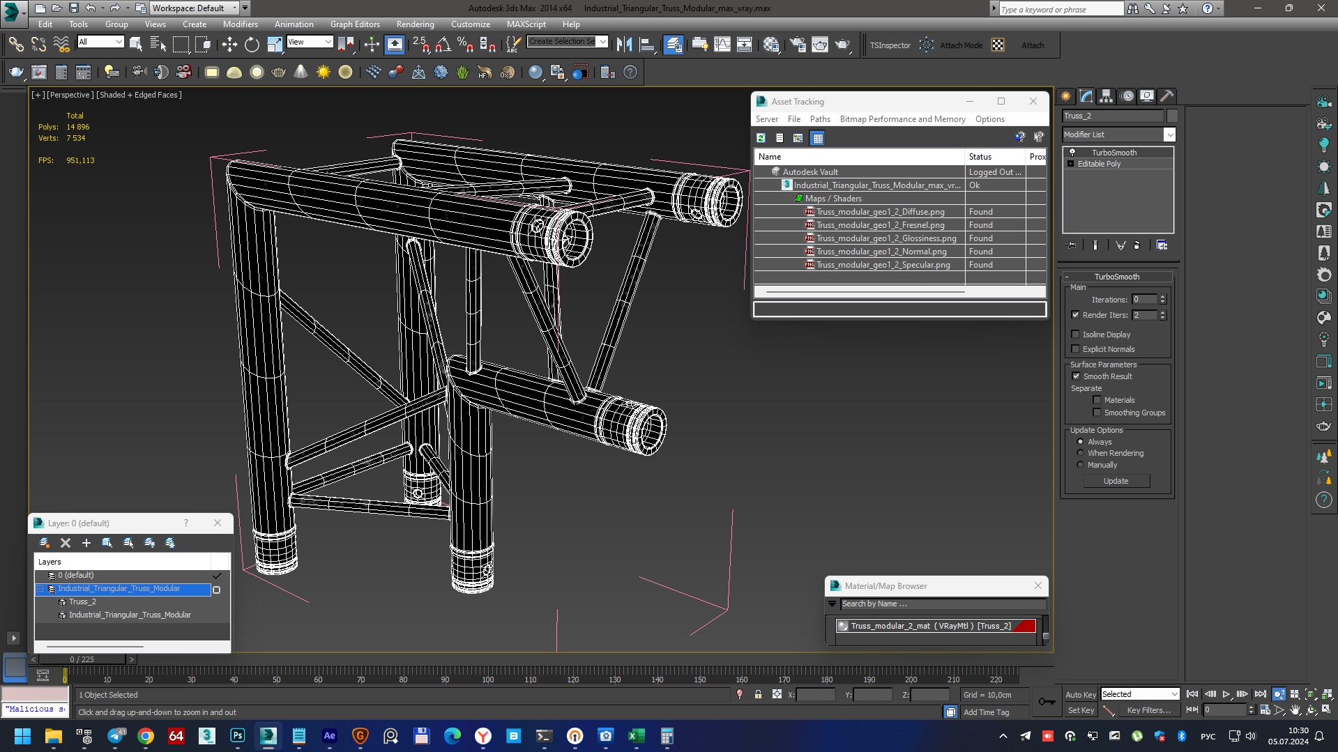3D model Industrial Triangular Truss Modular