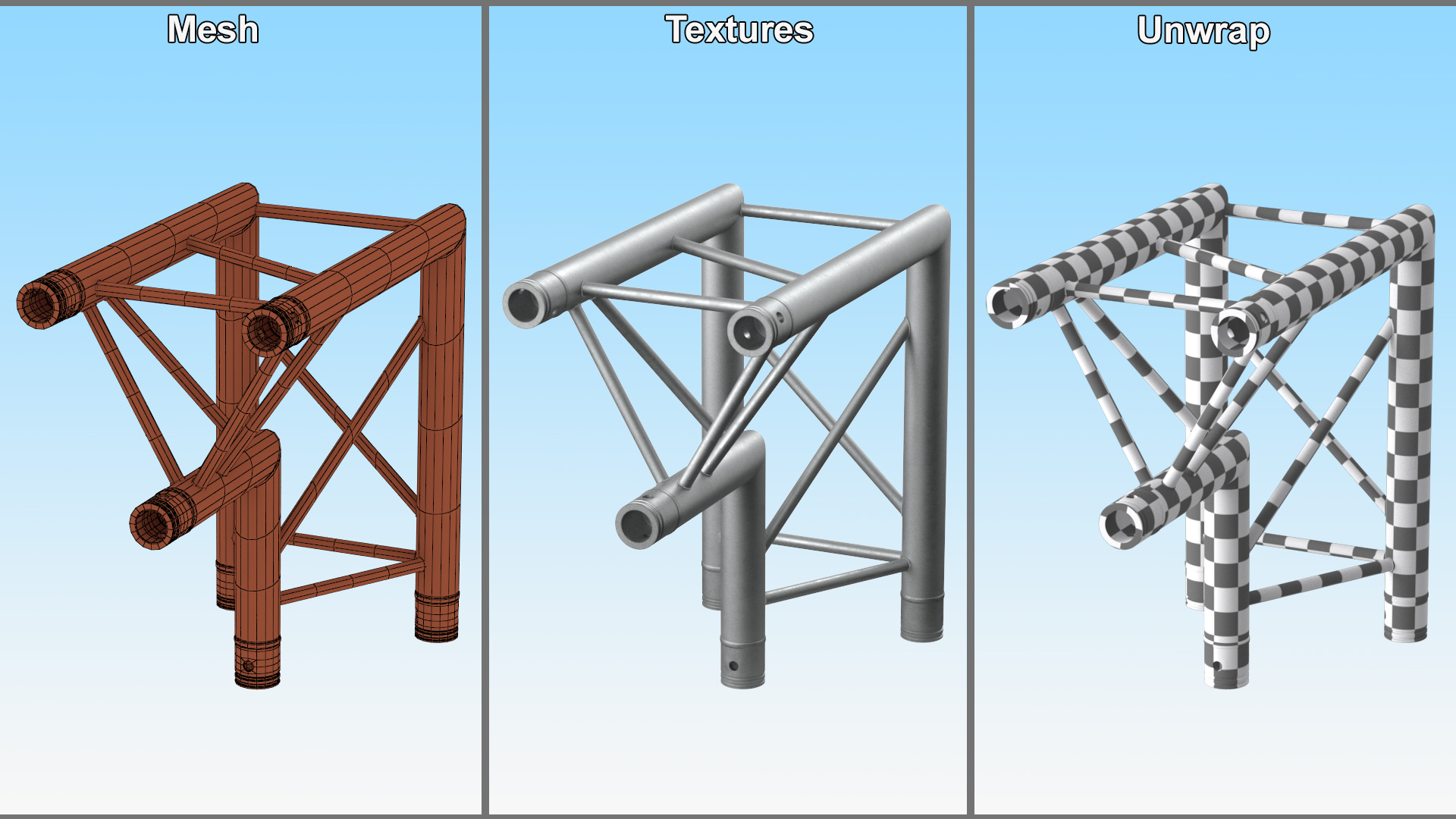 3D model Industrial Triangular Truss Modular