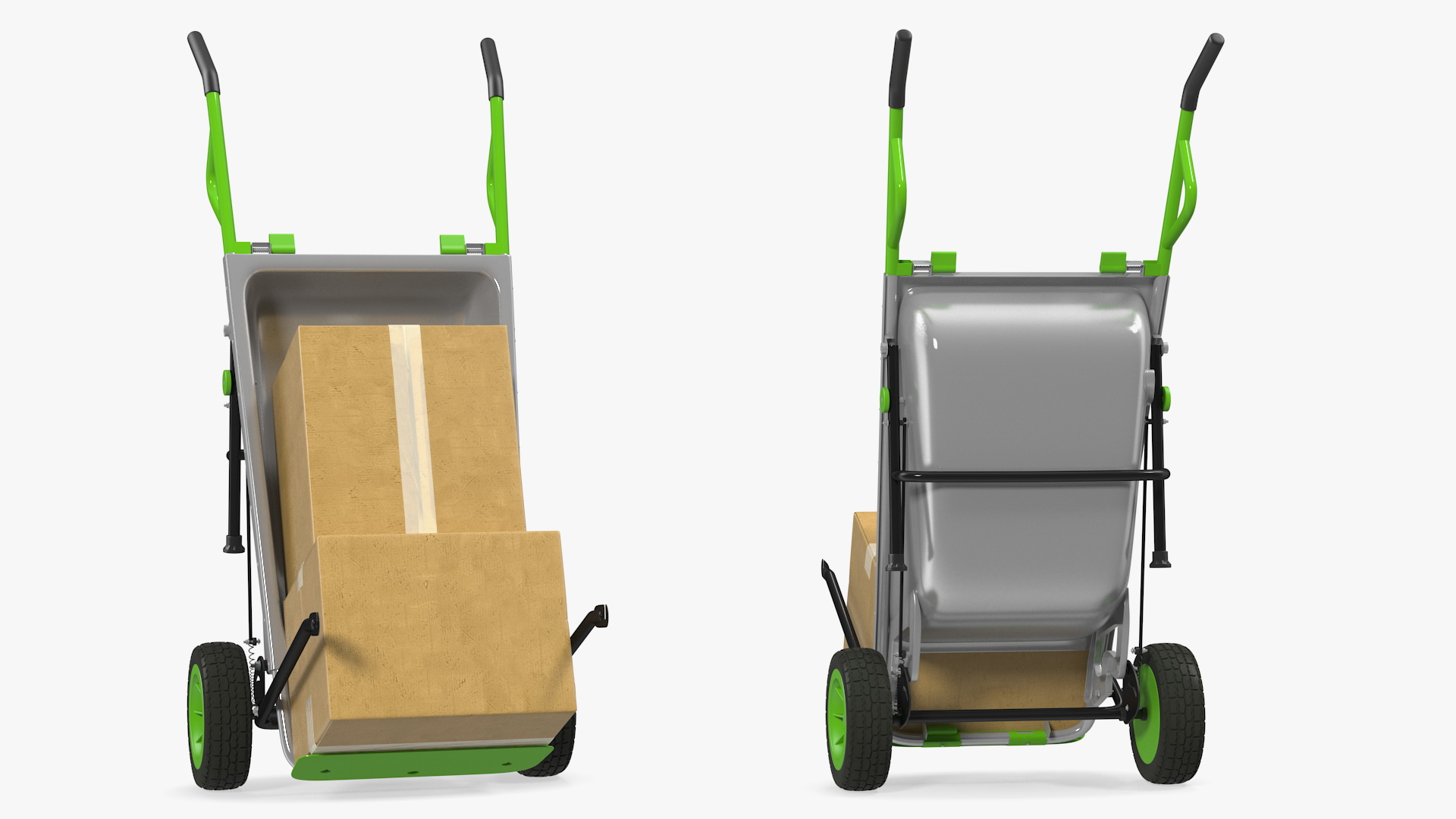 3D model Garden Cart with Cardboard Box