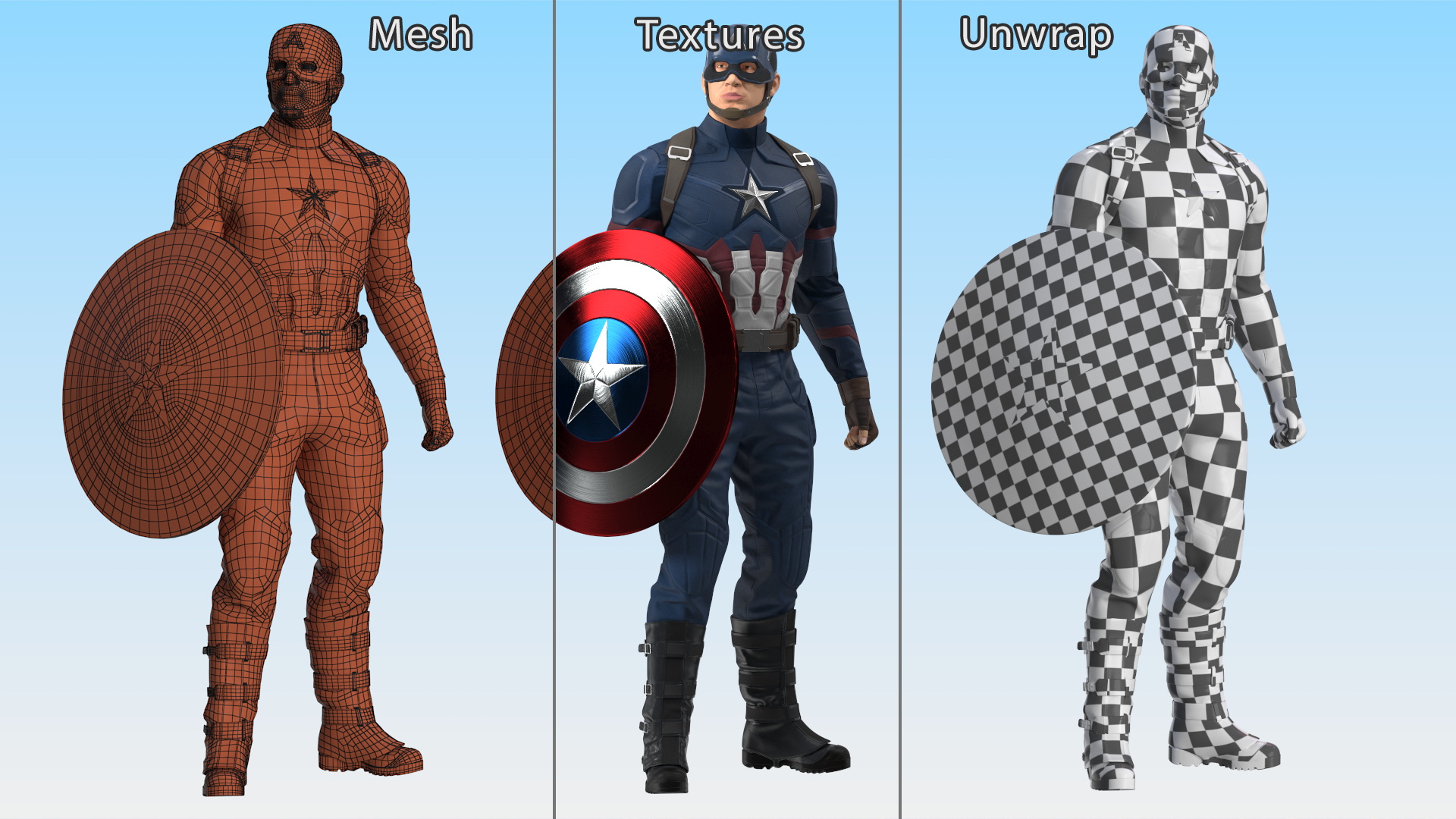 Captain America Standing 3D model