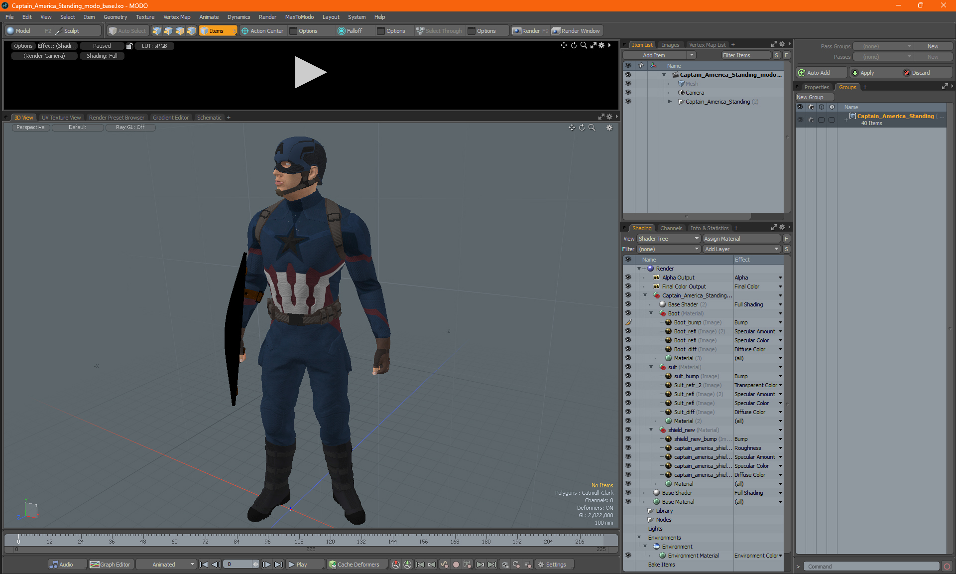 Captain America Standing 3D model