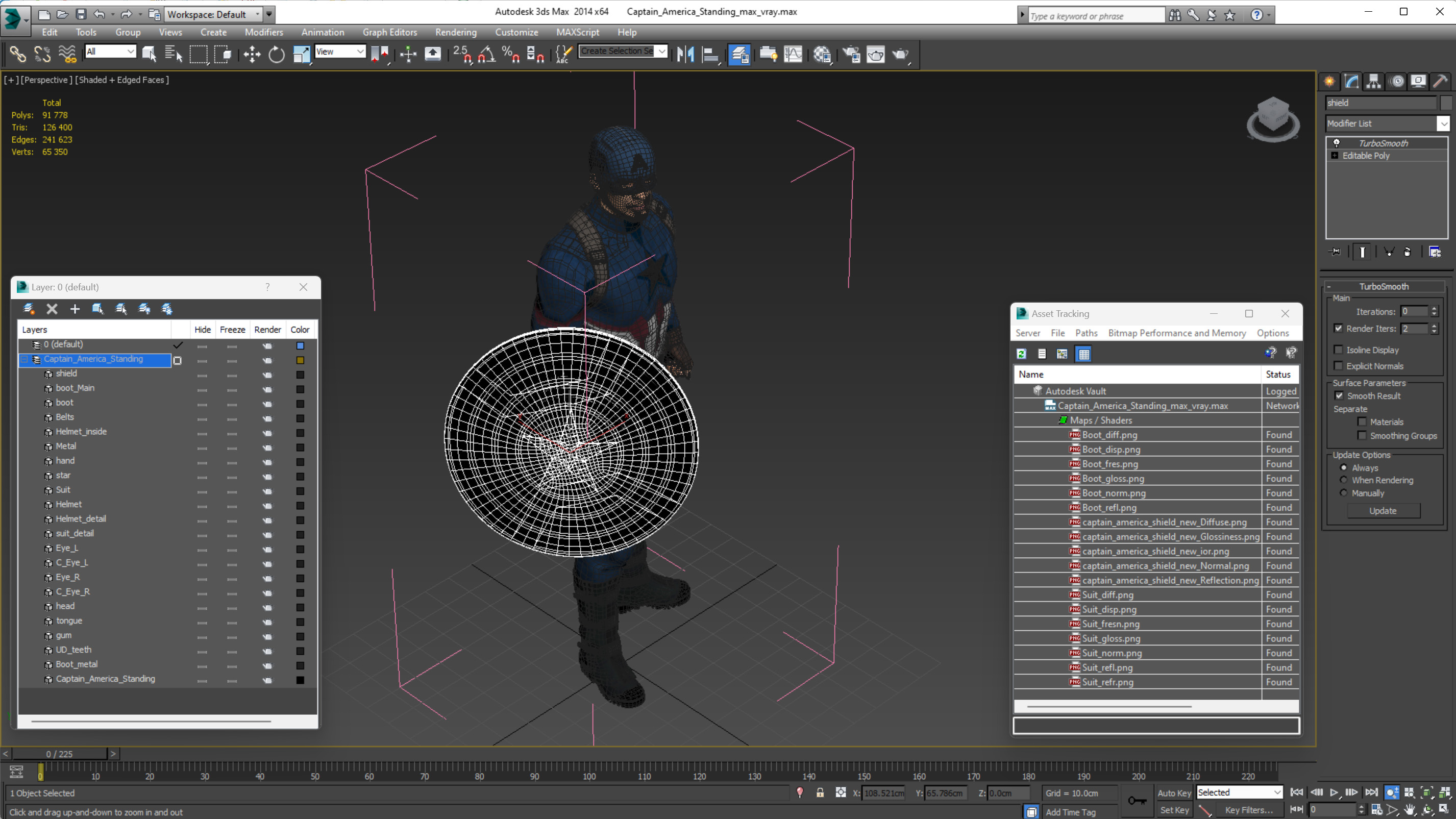 Captain America Standing 3D model