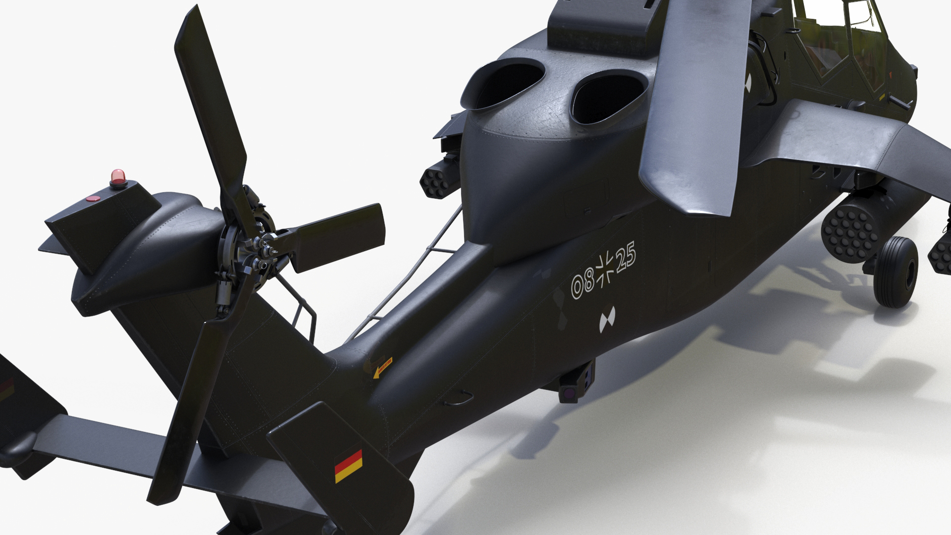 Eurocopter Tiger EC665 Black with Pilot 3D model