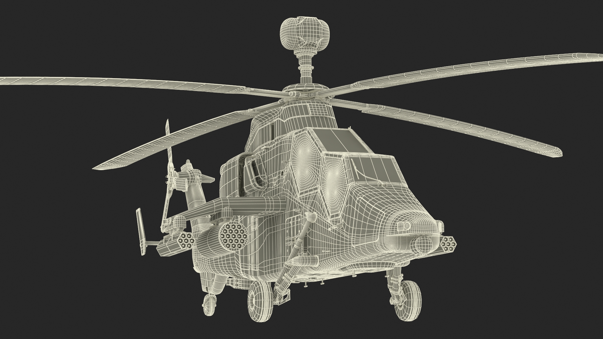 Eurocopter Tiger EC665 Black with Pilot 3D model