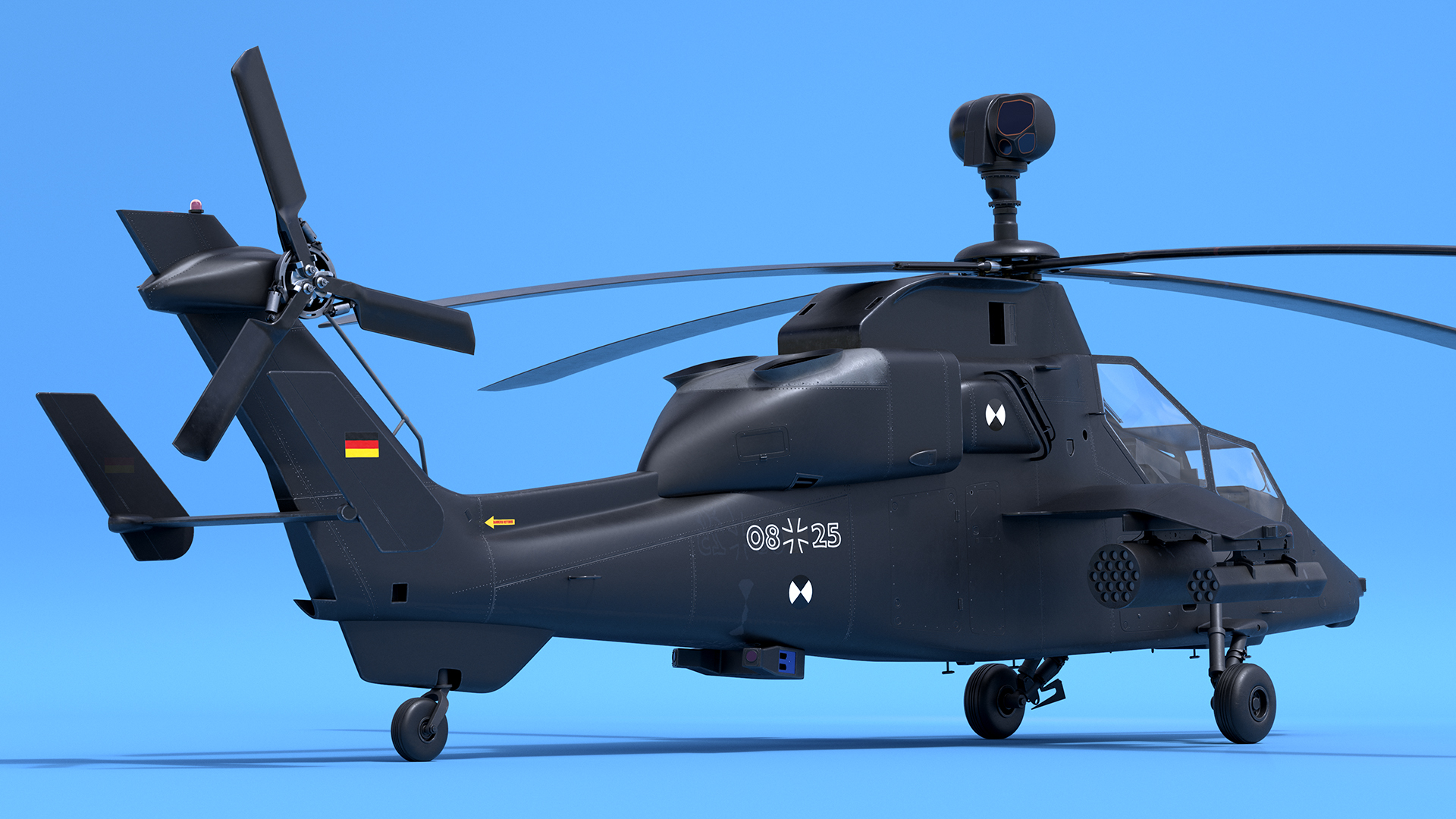 Eurocopter Tiger EC665 Black with Pilot 3D model