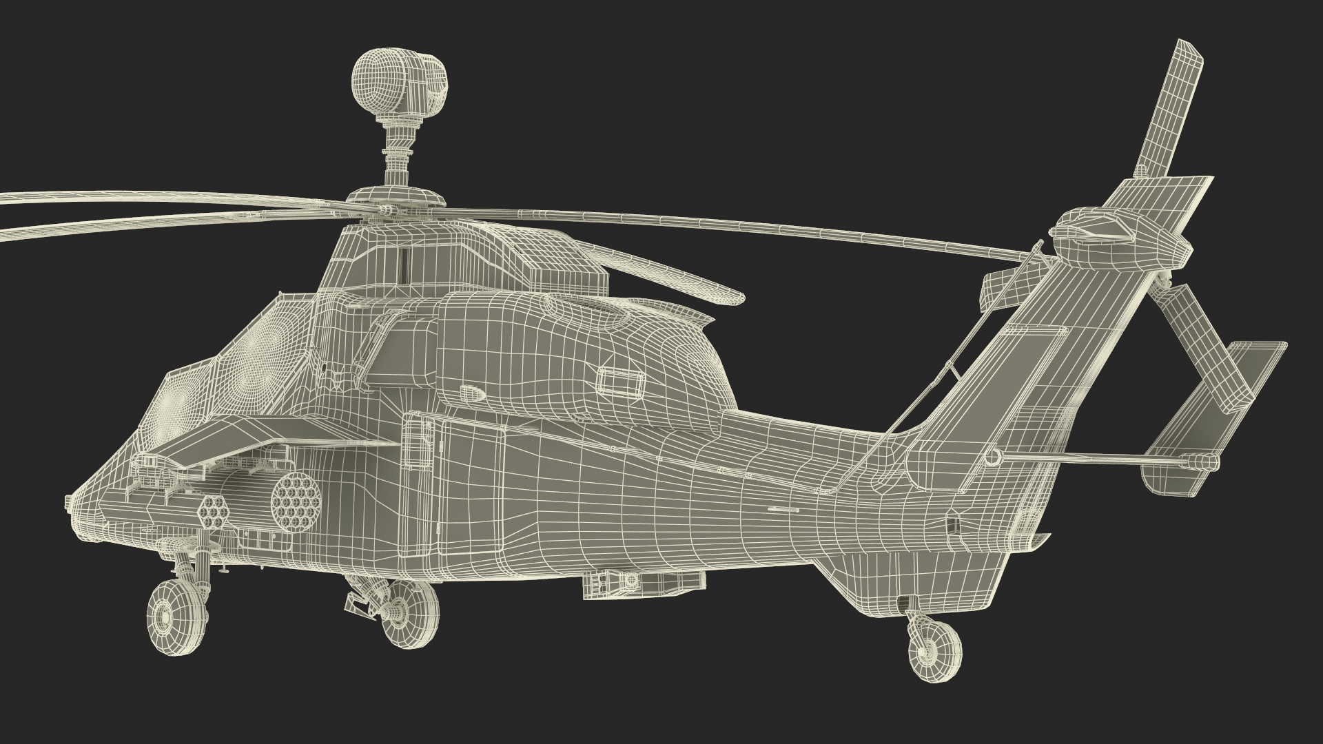 Eurocopter Tiger EC665 Black with Pilot 3D model