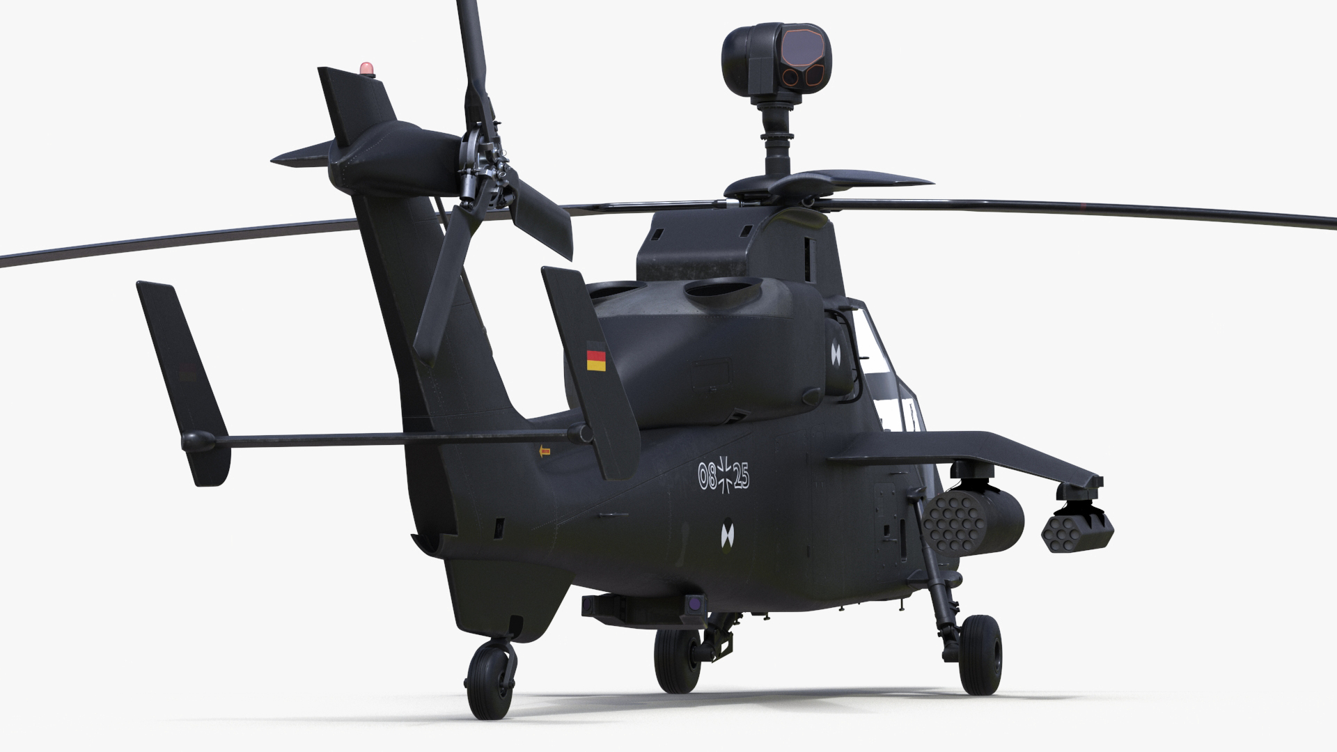 Eurocopter Tiger EC665 Black with Pilot 3D model