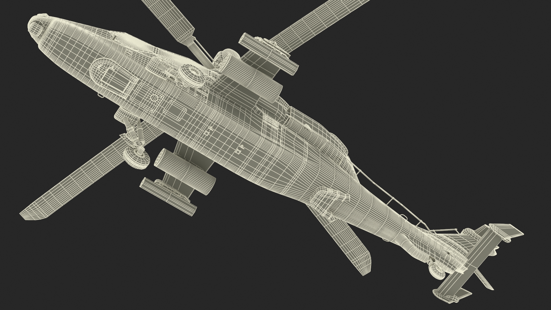 Eurocopter Tiger EC665 Black with Pilot 3D model