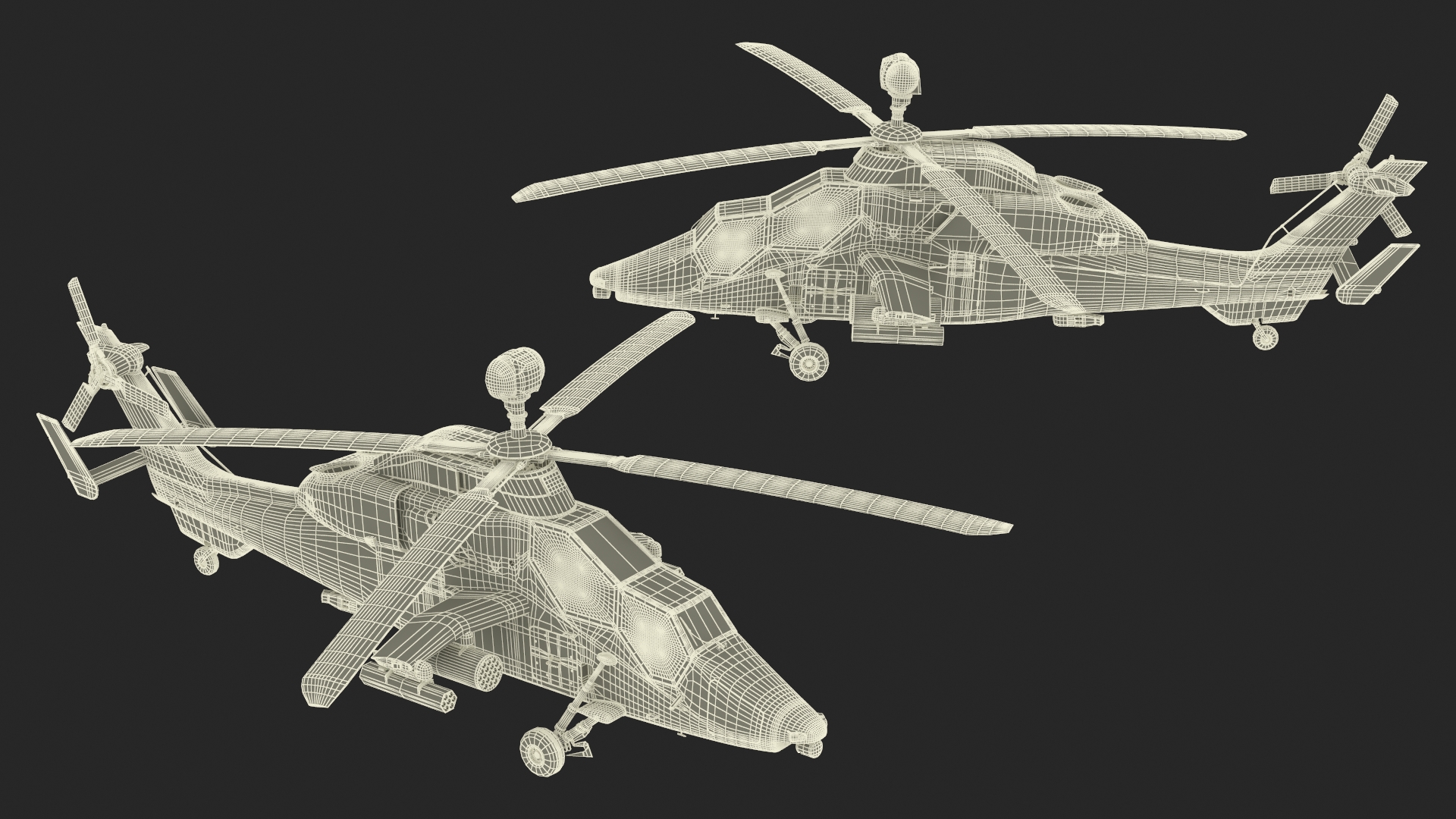 Eurocopter Tiger EC665 Black with Pilot 3D model