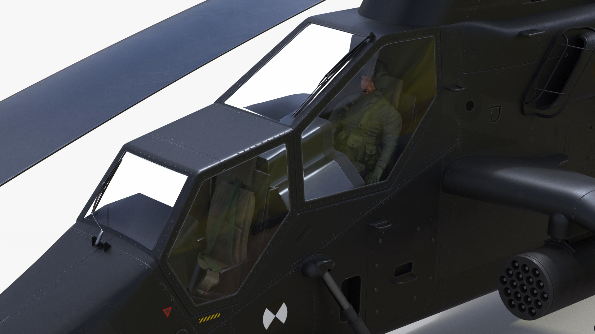 Eurocopter Tiger EC665 Black with Pilot 3D model