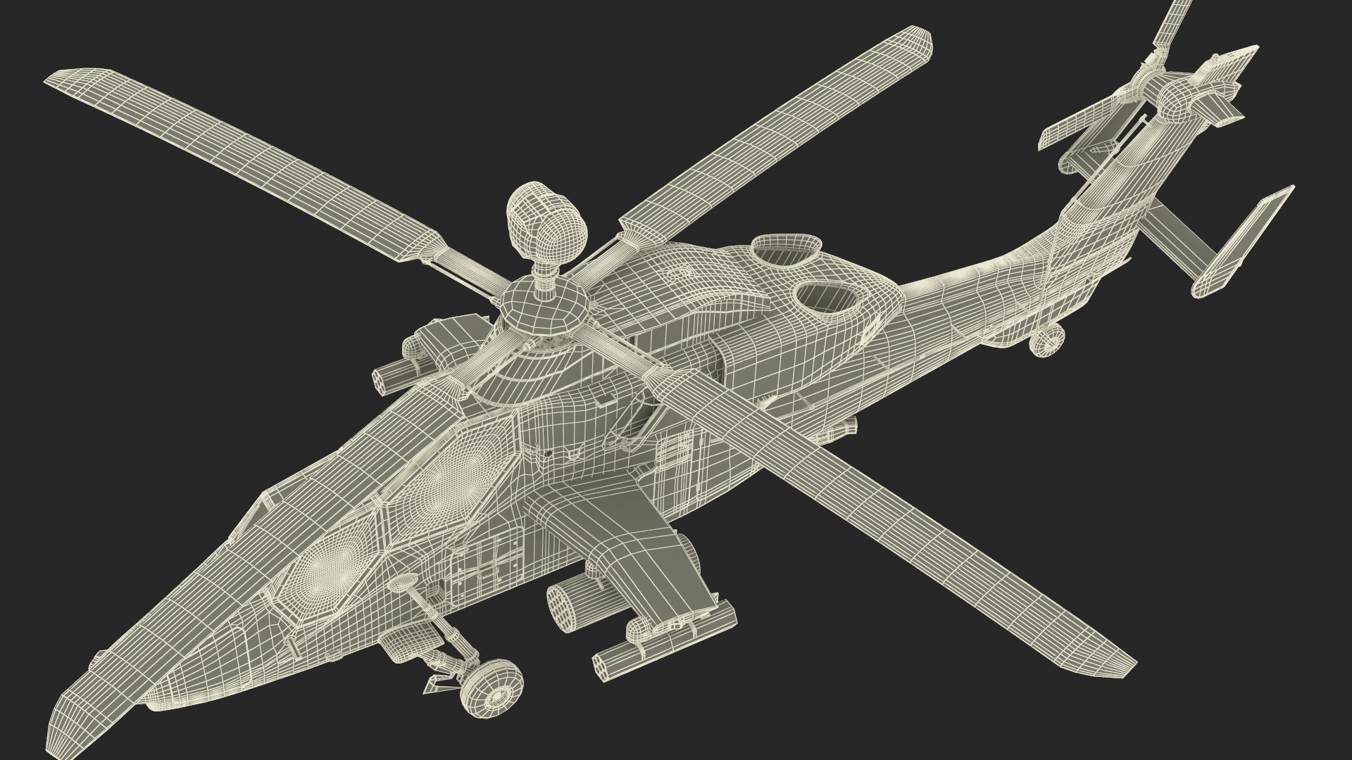 Eurocopter Tiger EC665 Black with Pilot 3D model