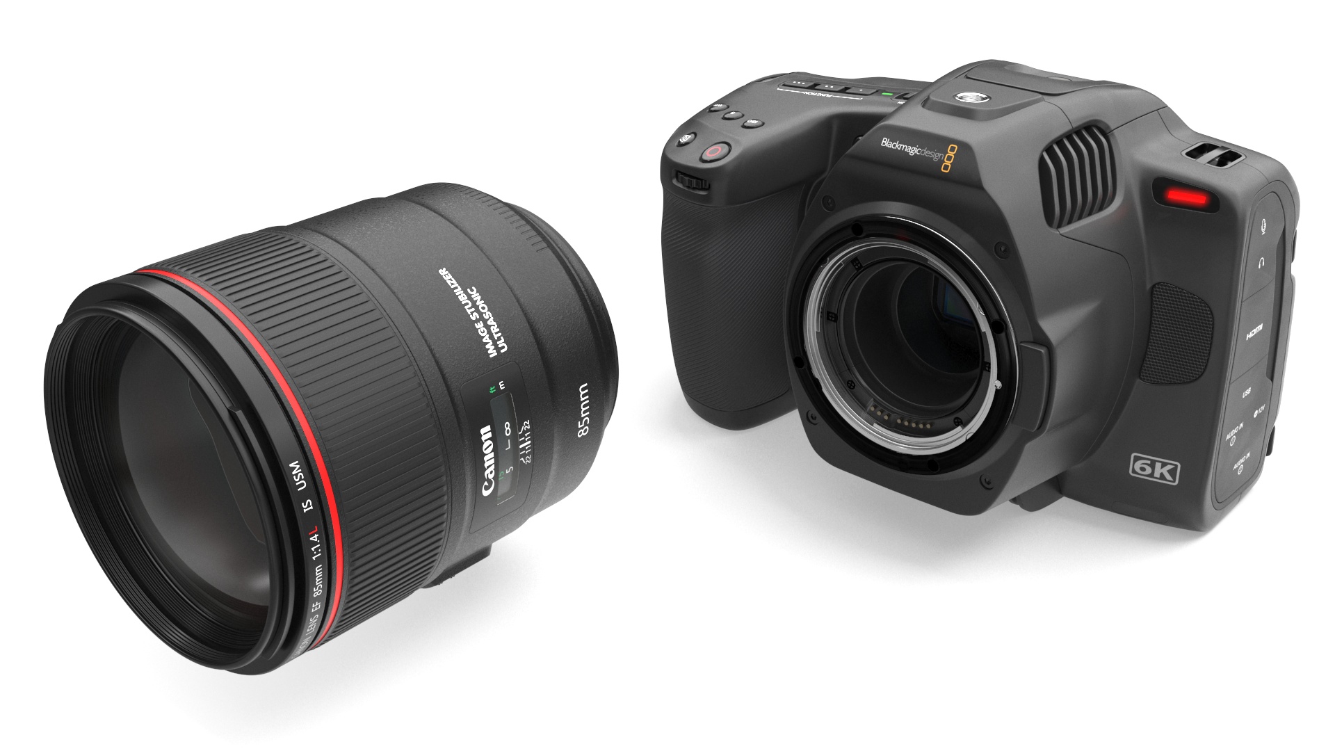 Camera Blackmagic Design 6K G2 Light On with Lens 3D model