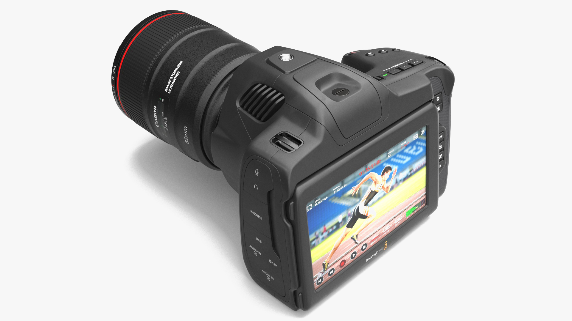 Camera Blackmagic Design 6K G2 Light On with Lens 3D model