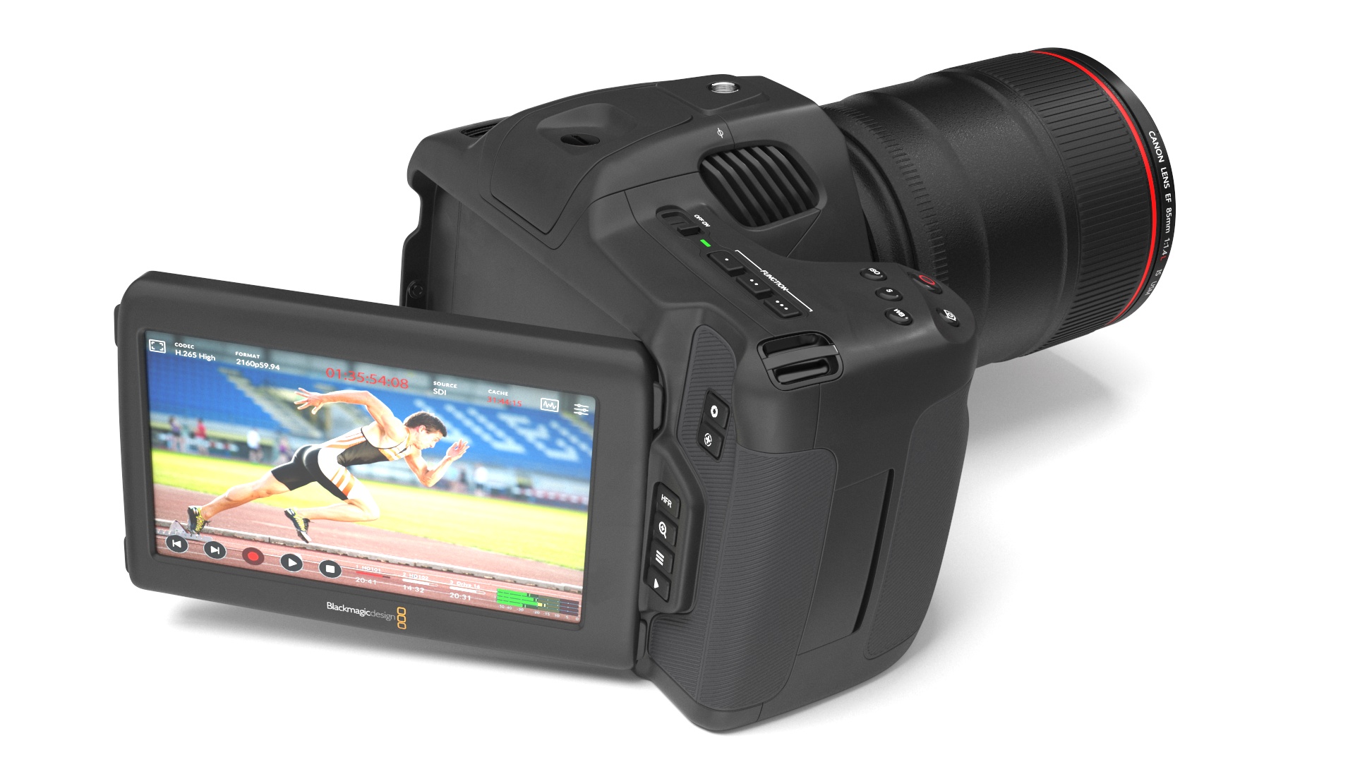 Camera Blackmagic Design 6K G2 Light On with Lens 3D model