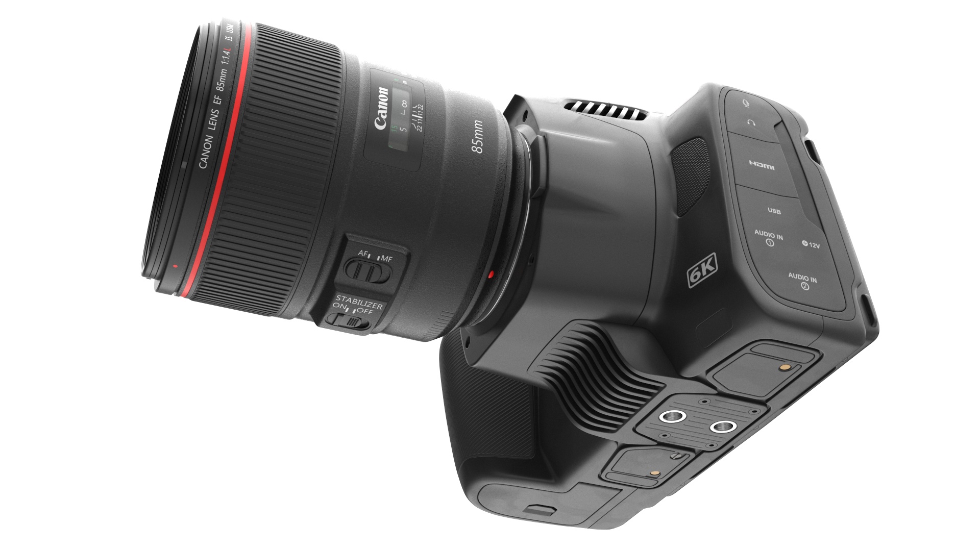 Camera Blackmagic Design 6K G2 Light On with Lens 3D model