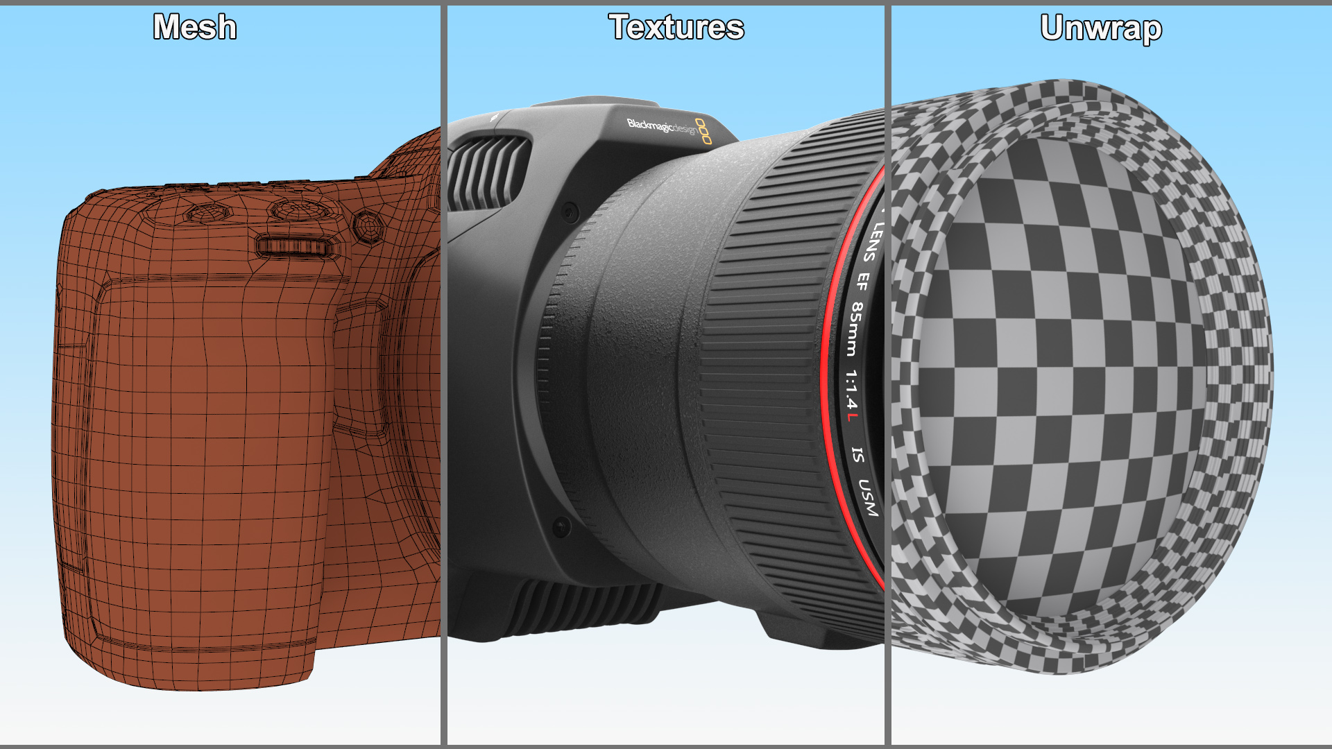 Camera Blackmagic Design 6K G2 Light On with Lens 3D model