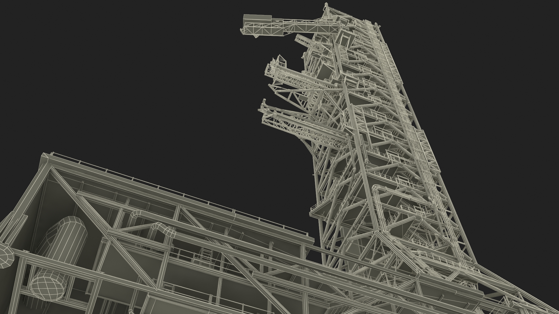 Space Launch System with Crawler Transporter and Launch Pad 3D model