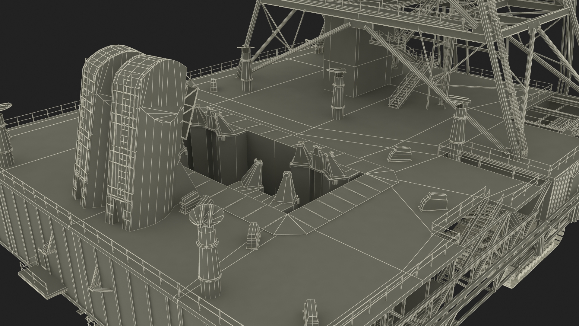 Space Launch System with Crawler Transporter and Launch Pad 3D model