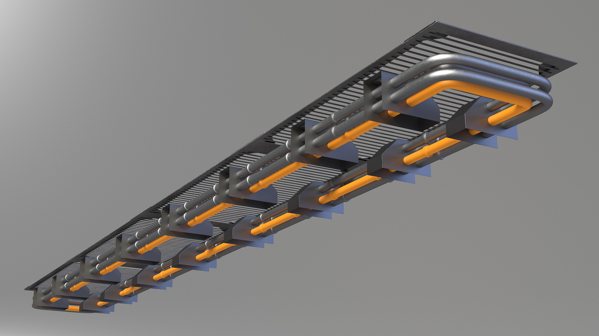 Industrial Steel Grating Walkway 3D