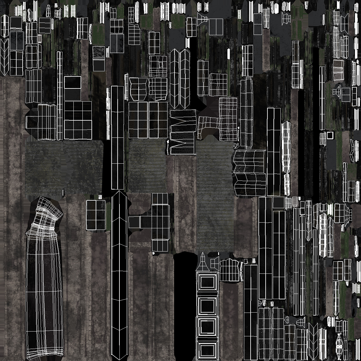 3D model Burnt Wooden House Ruined
