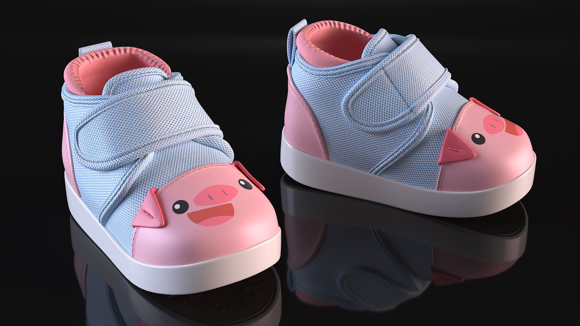 Cute Pig Kids Shoes 3D model