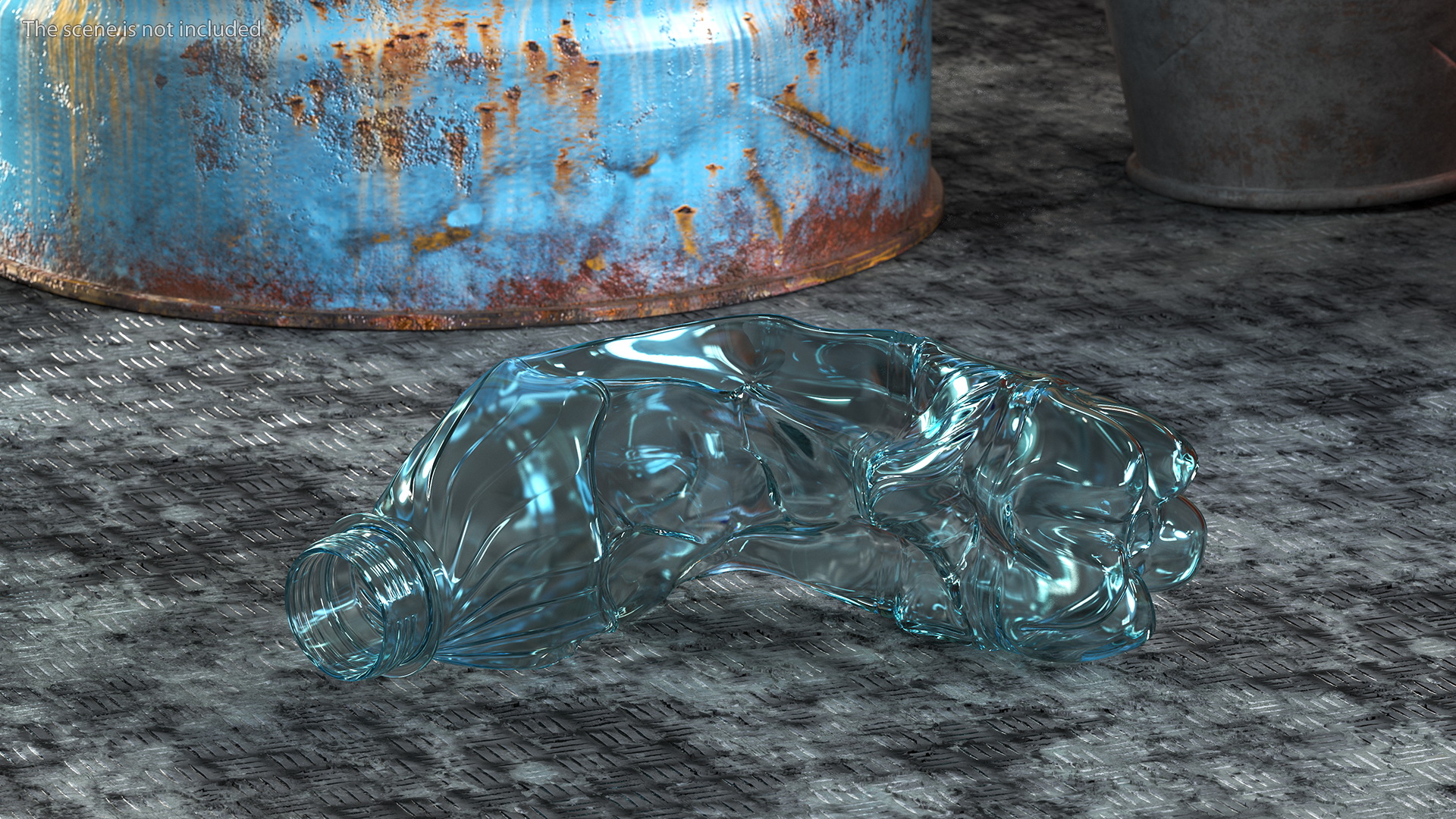 Crushed Plastic Bottle Bent 3D