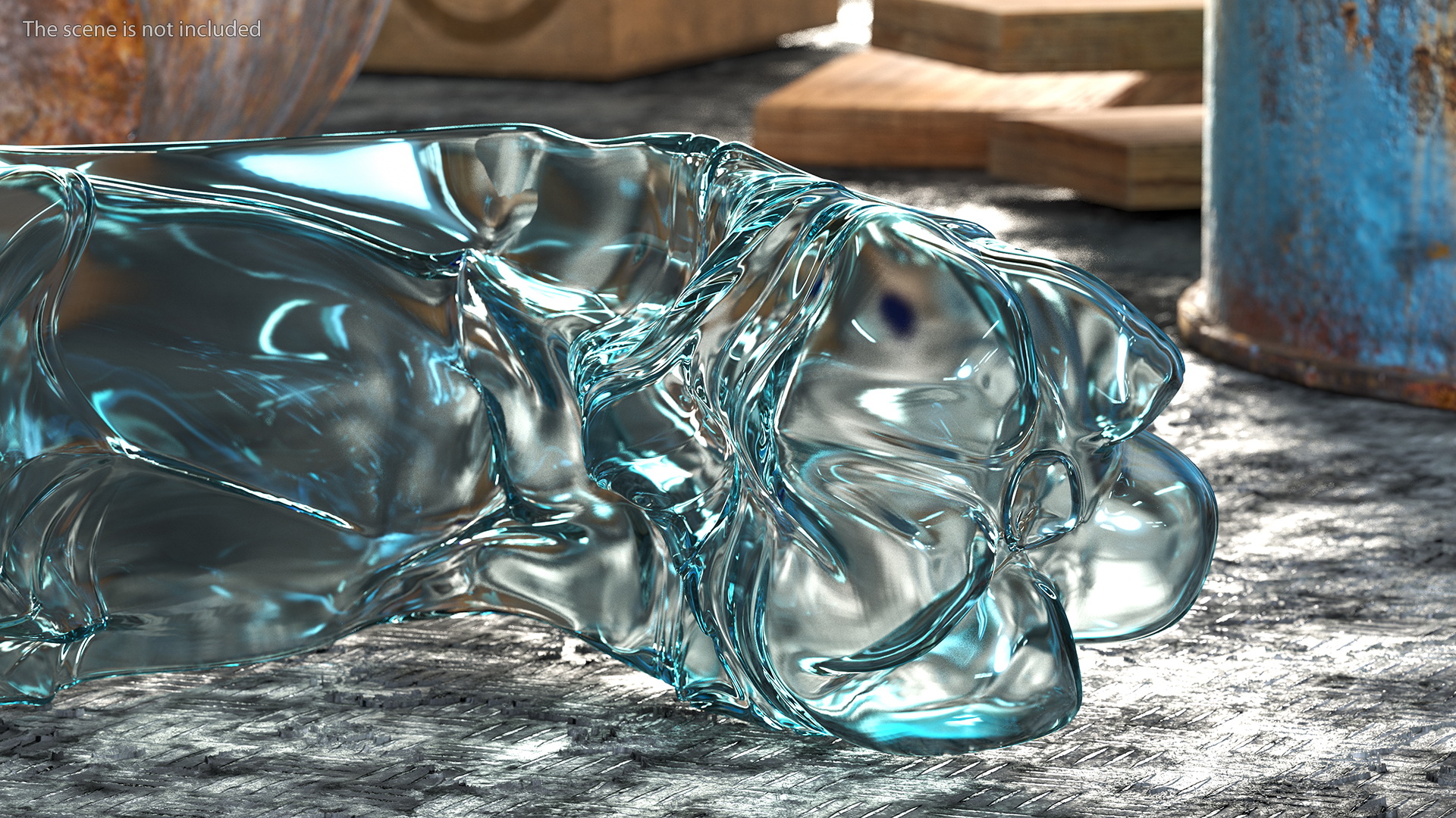 Crushed Plastic Bottle Bent 3D