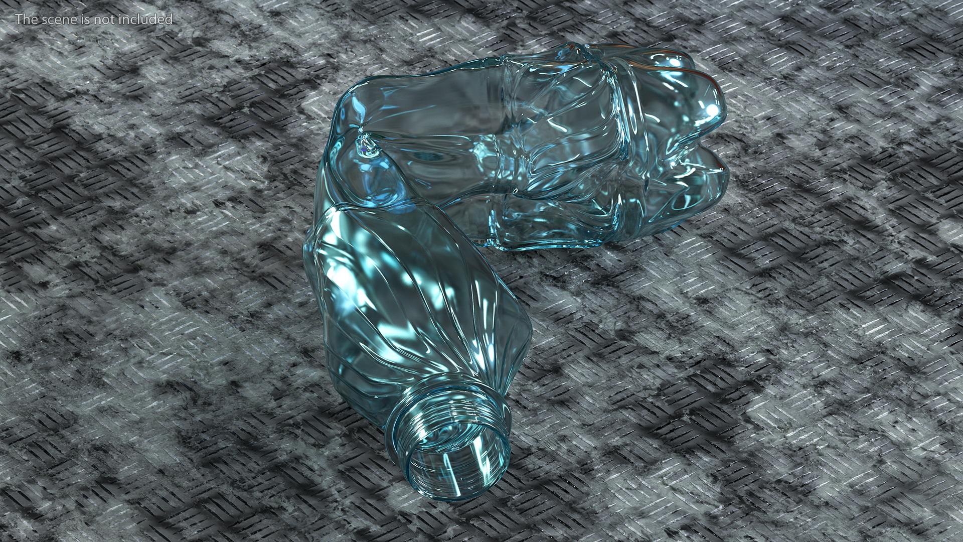 Crushed Plastic Bottle Bent 3D