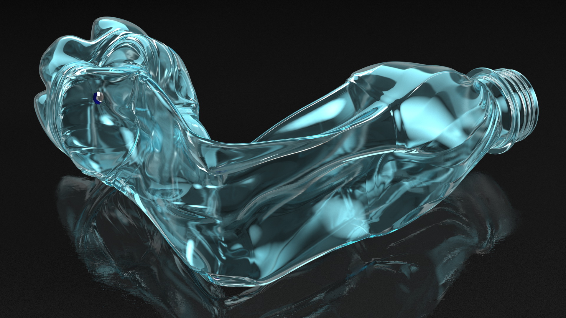 Crushed Plastic Bottle Bent 3D