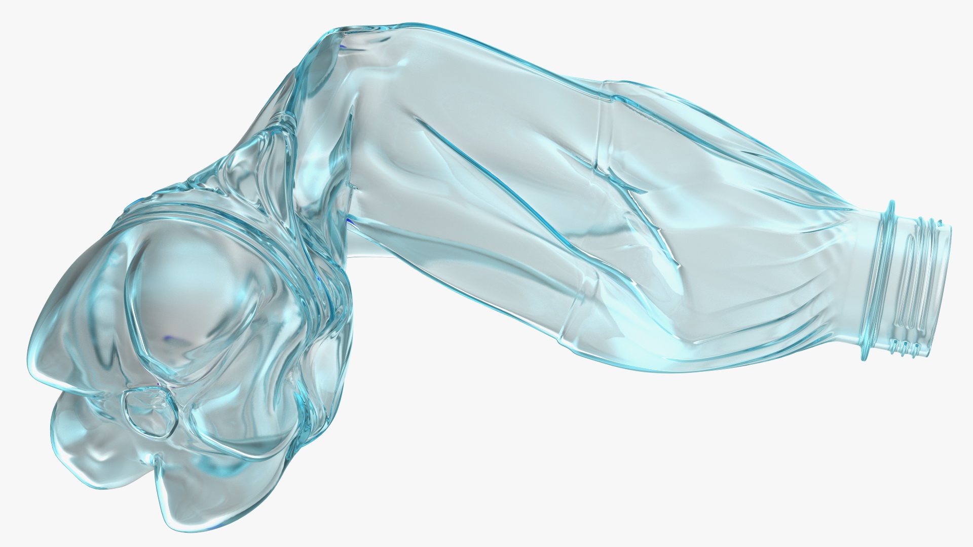 Crushed Plastic Bottle Bent 3D